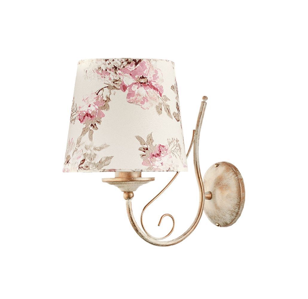 Applique florale CRINE Shabby Gold Blanc Luminaire