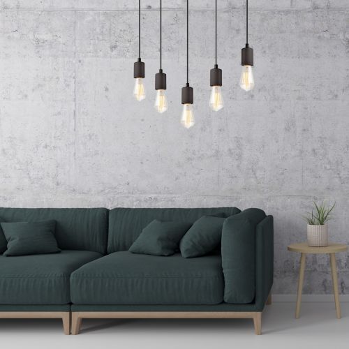 Braun Lampe suspendue en bois 5-flmg longue table à manger