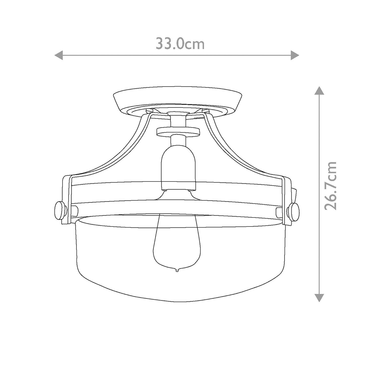 Lampe de plafonnier métal verre E27 Ø 33 cm rond ALONSO