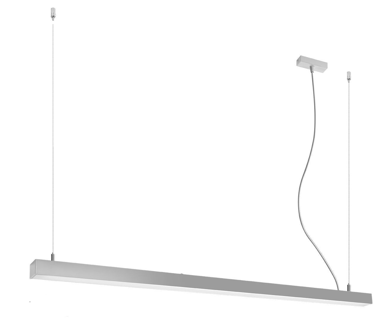 Suspension LED métal 150 cm allongée 3000 K Gris