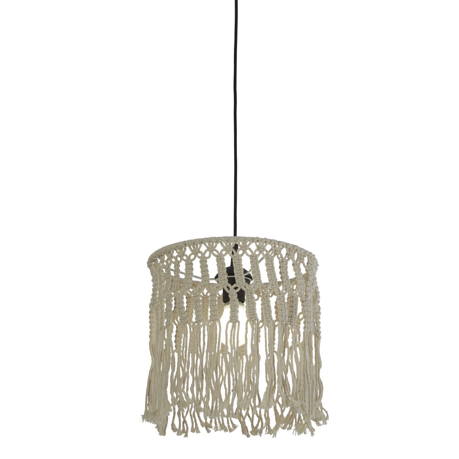 Suspension Boho corde Ø 31,5 cm blanc naturel E27 DANNY