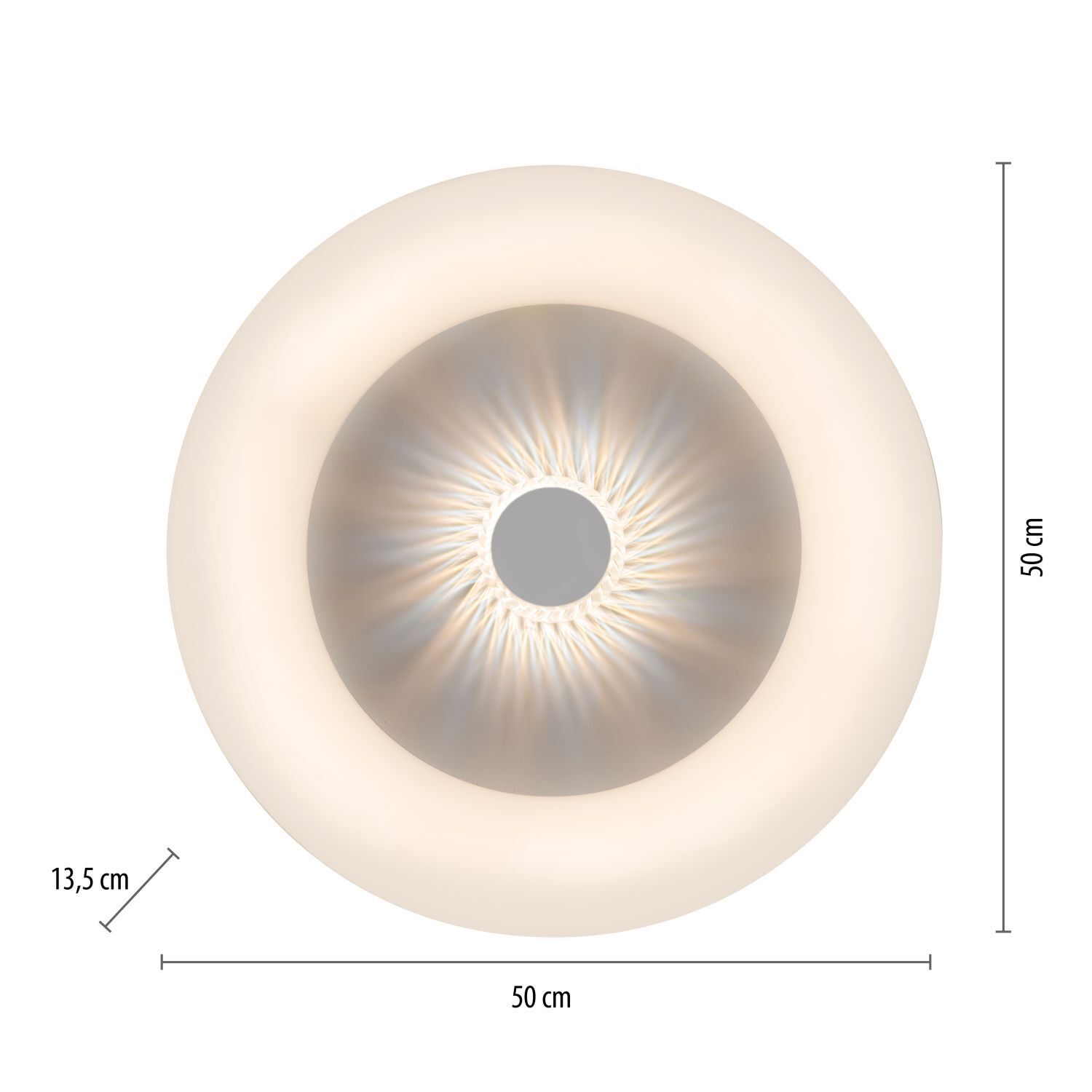 Lampe de plafonnier LED blanche avec variateur Télécommande Ø50 cm