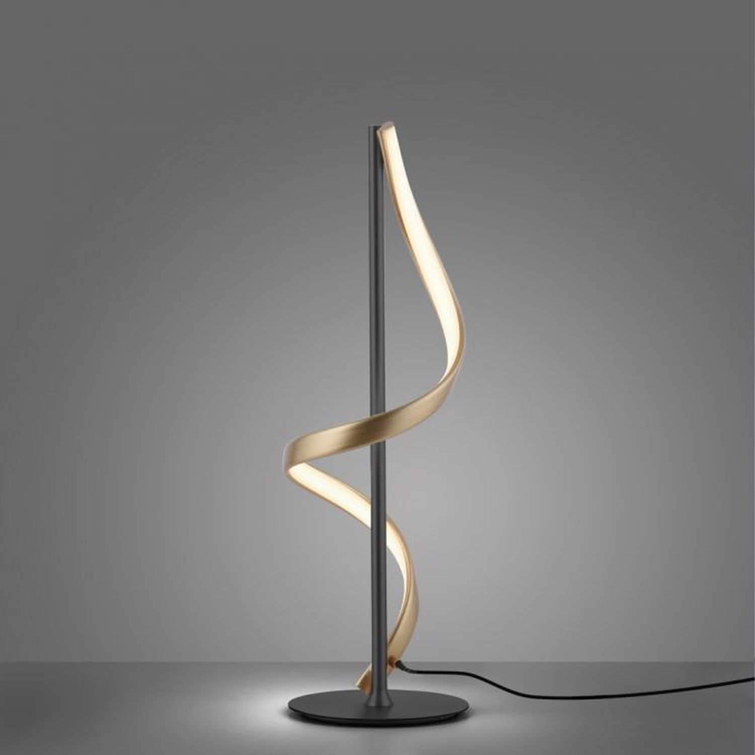 LED Tischlampe dimmbar 50 cm 1235 lm Anthrazit Messing Lampe, Tischlampe