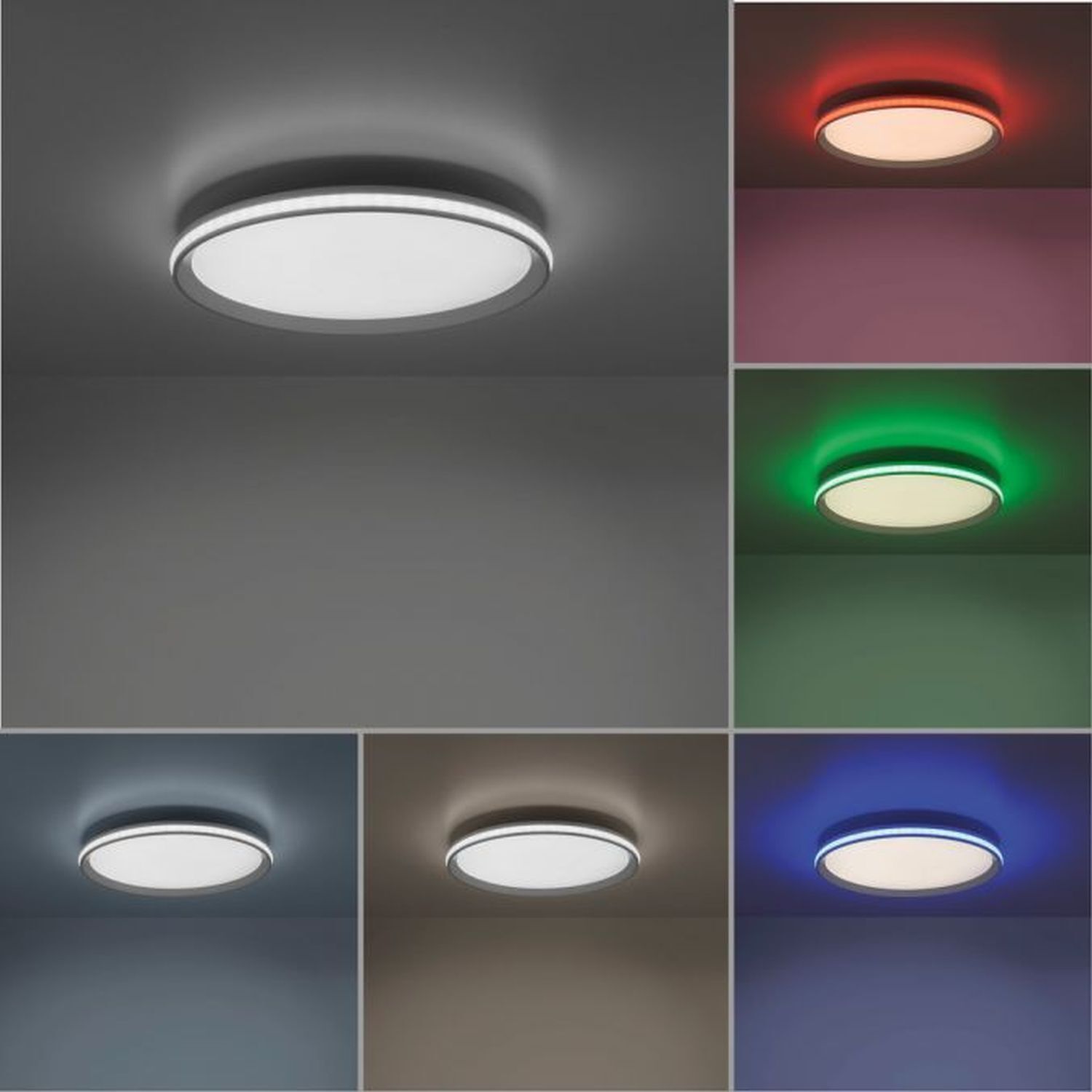 Lampe de plafonnier moderne LED lumière RGB Ø45 cm 2800 lm 22 W