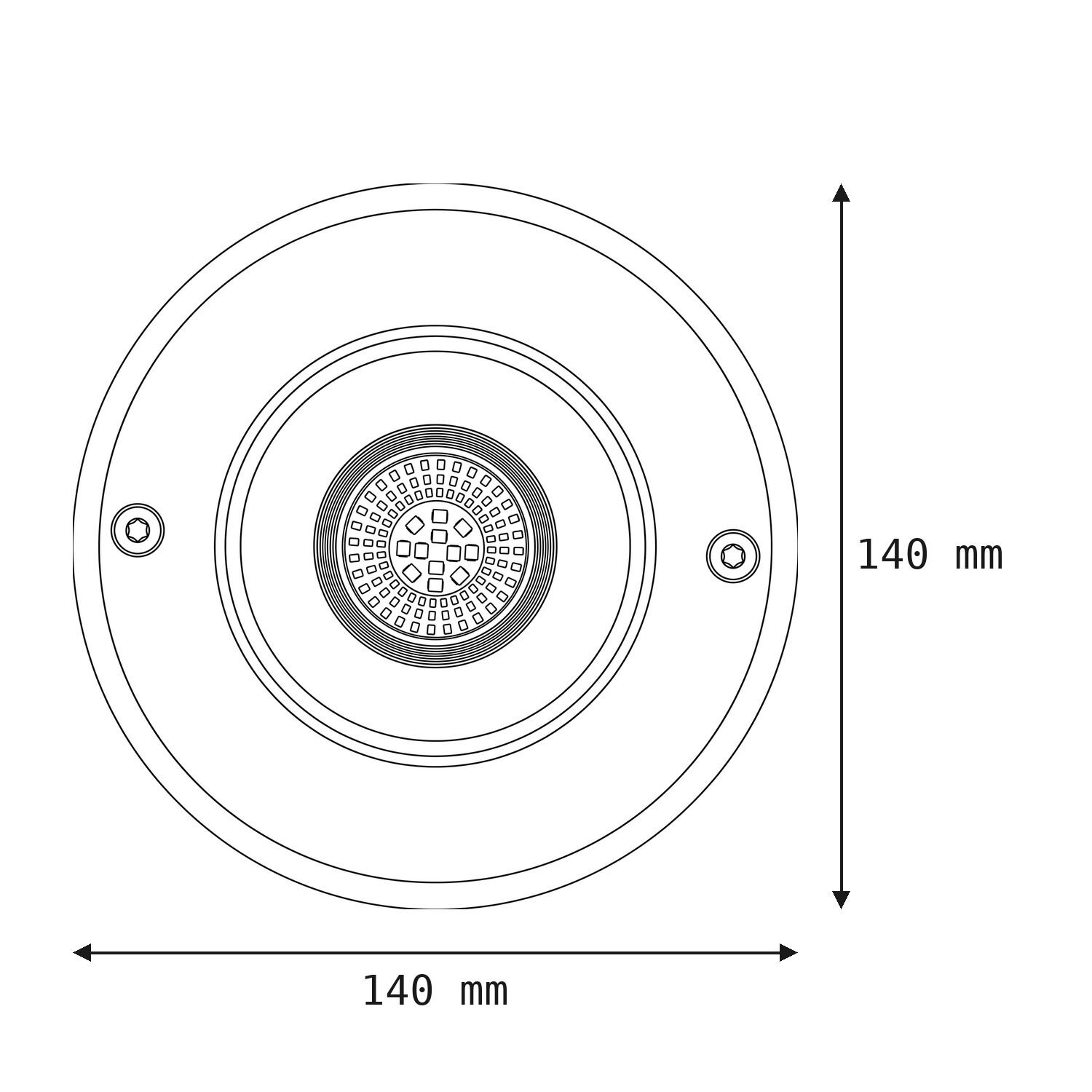 Lichtspot, Deckeneinbau, LED, Rund, Durchmesser-140-mm