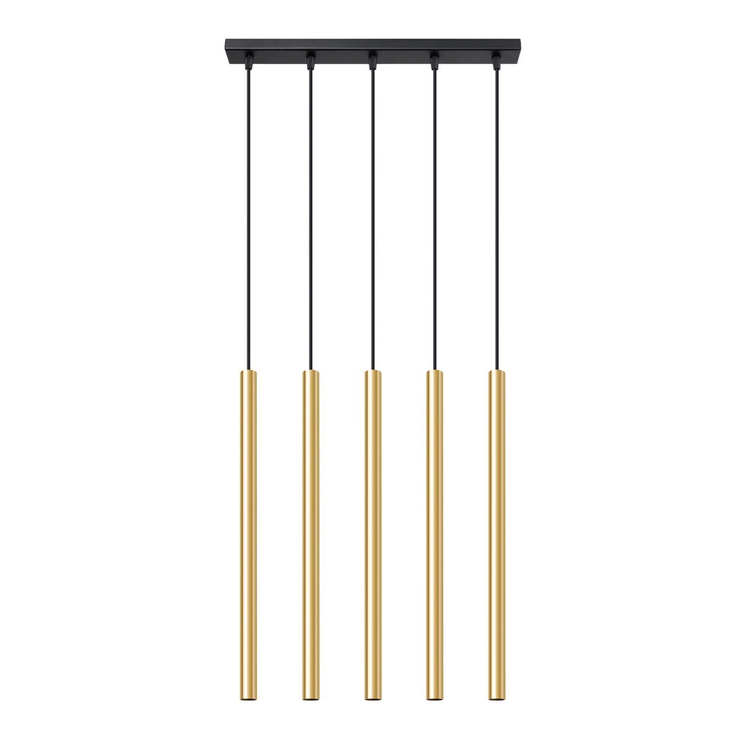 Hängelampe Gold Schwarz G9 5-flammig 45 cm Esstisch