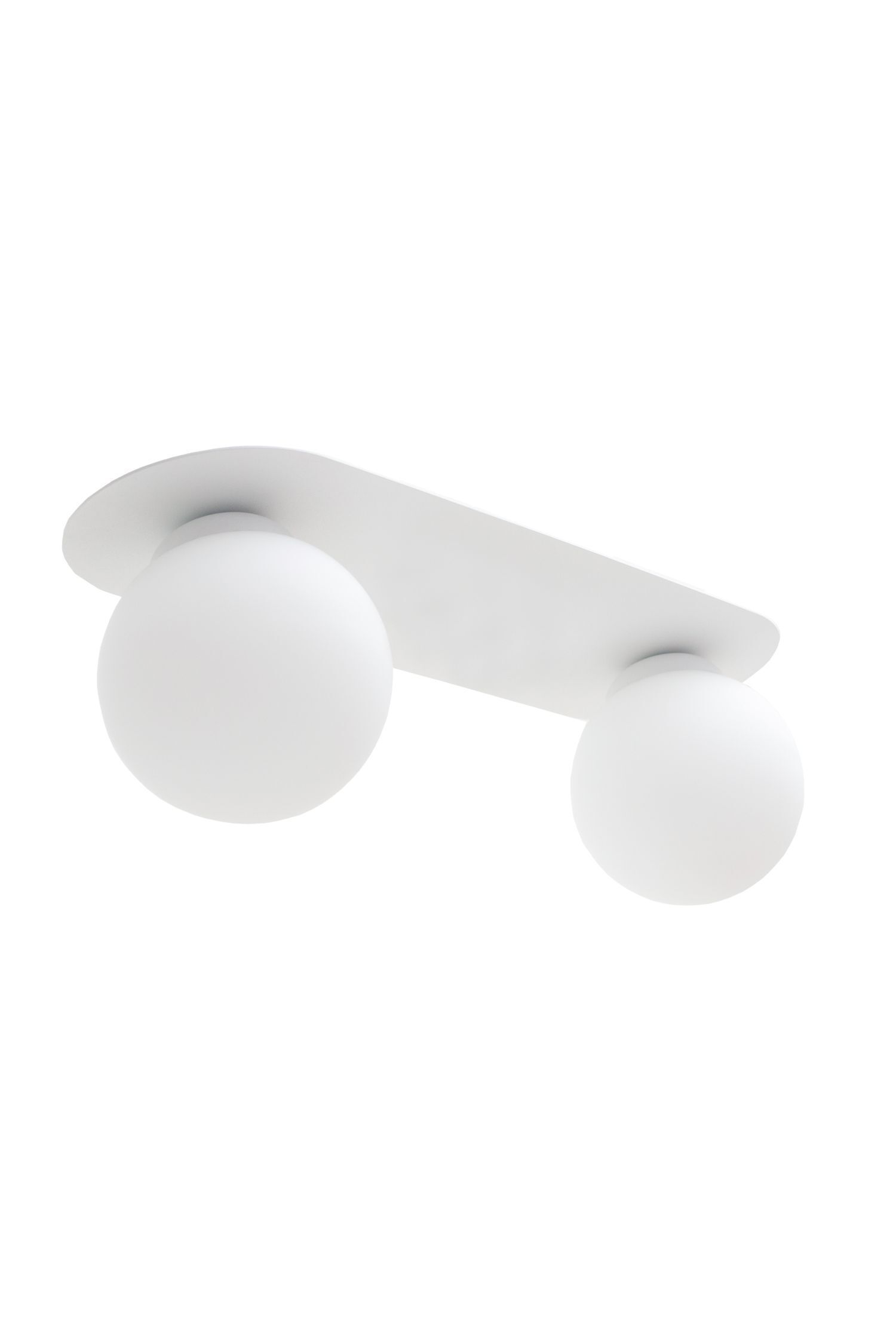 Plafonnier Blendarme boules de verre blanc E27 2 flammes
