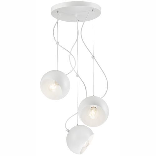 Suspension Boule Blanc Métal 3-flmg ronde Table de salle à manger