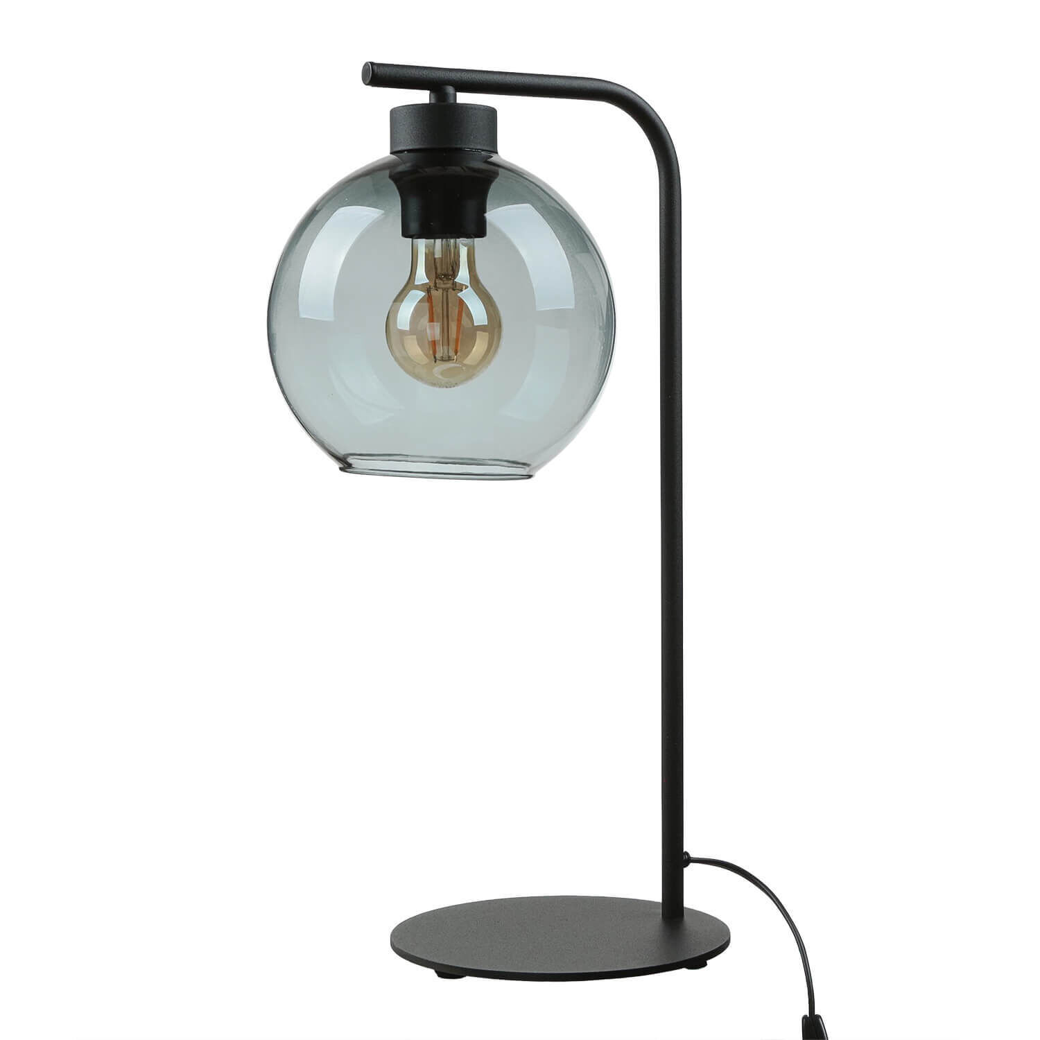 Lampe de table en verre Boule Noir Gris Hauteur 46 cm Moderne