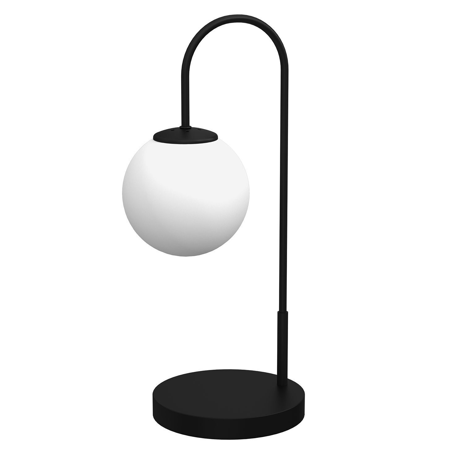 Lampe de chevet métal verre E14 52 cm noir blanc