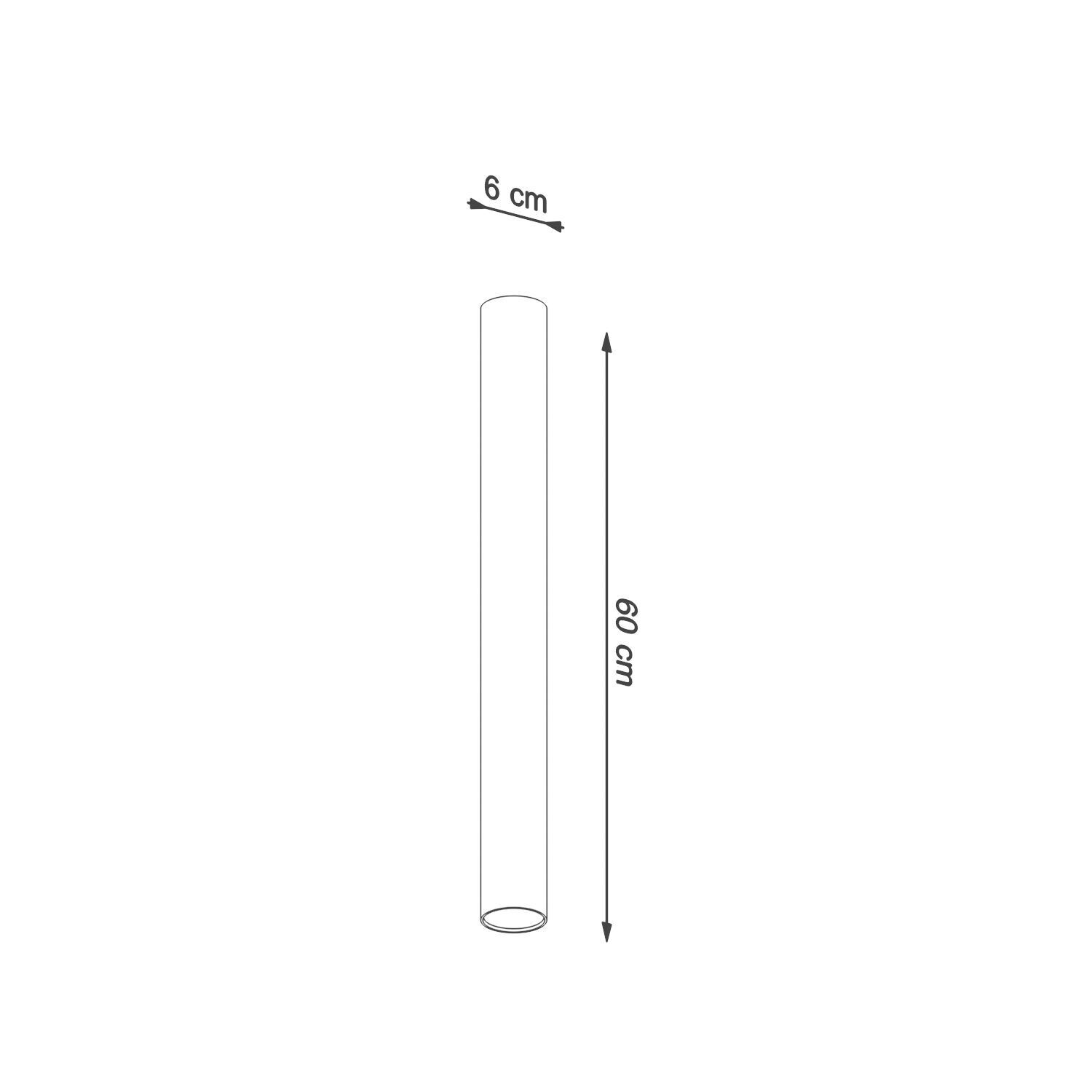 Plafonnier haut blanc 60 cm Ø 6 cm étroit GU10