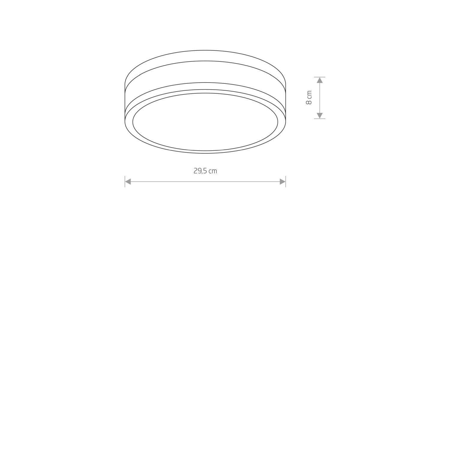 runder Deckenleuchte, Deckenleuchte, Abmessungen 29.5 cm, 8 cm Höhe, weiß/neutral