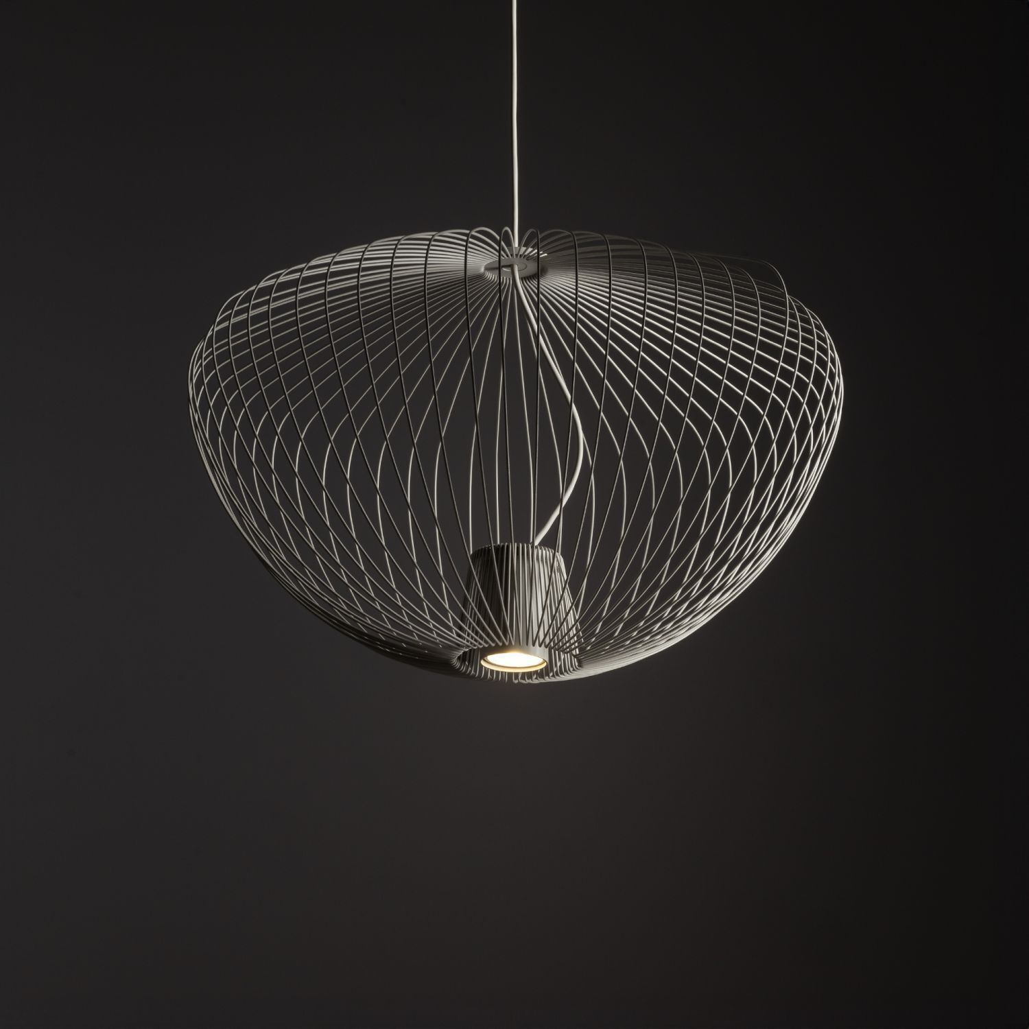 Lampe à suspendre décorative en métal L:54,5 cm GU10 gris soie