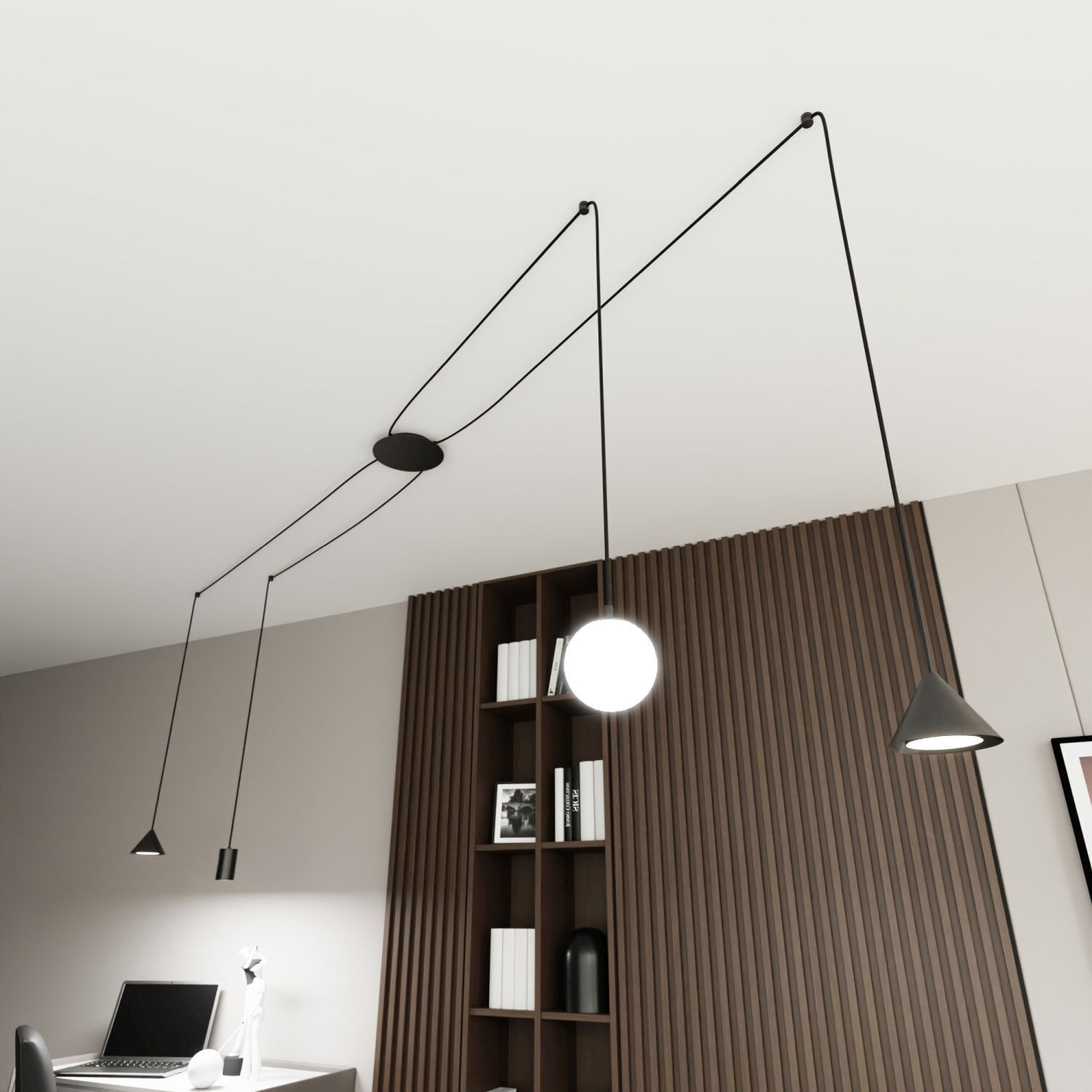 Spider Lampe à suspendre métal verre flexible élégante XXL