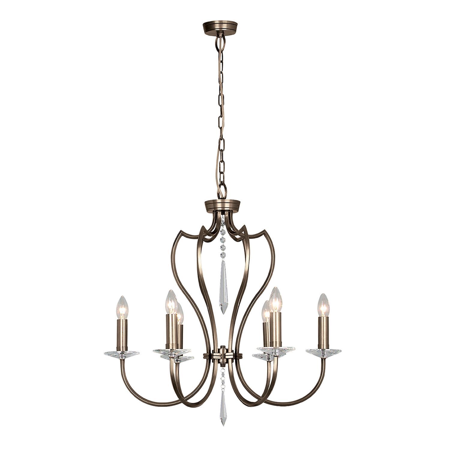 Lustre CANDELA 12 Lampe en laiton véritable bronze