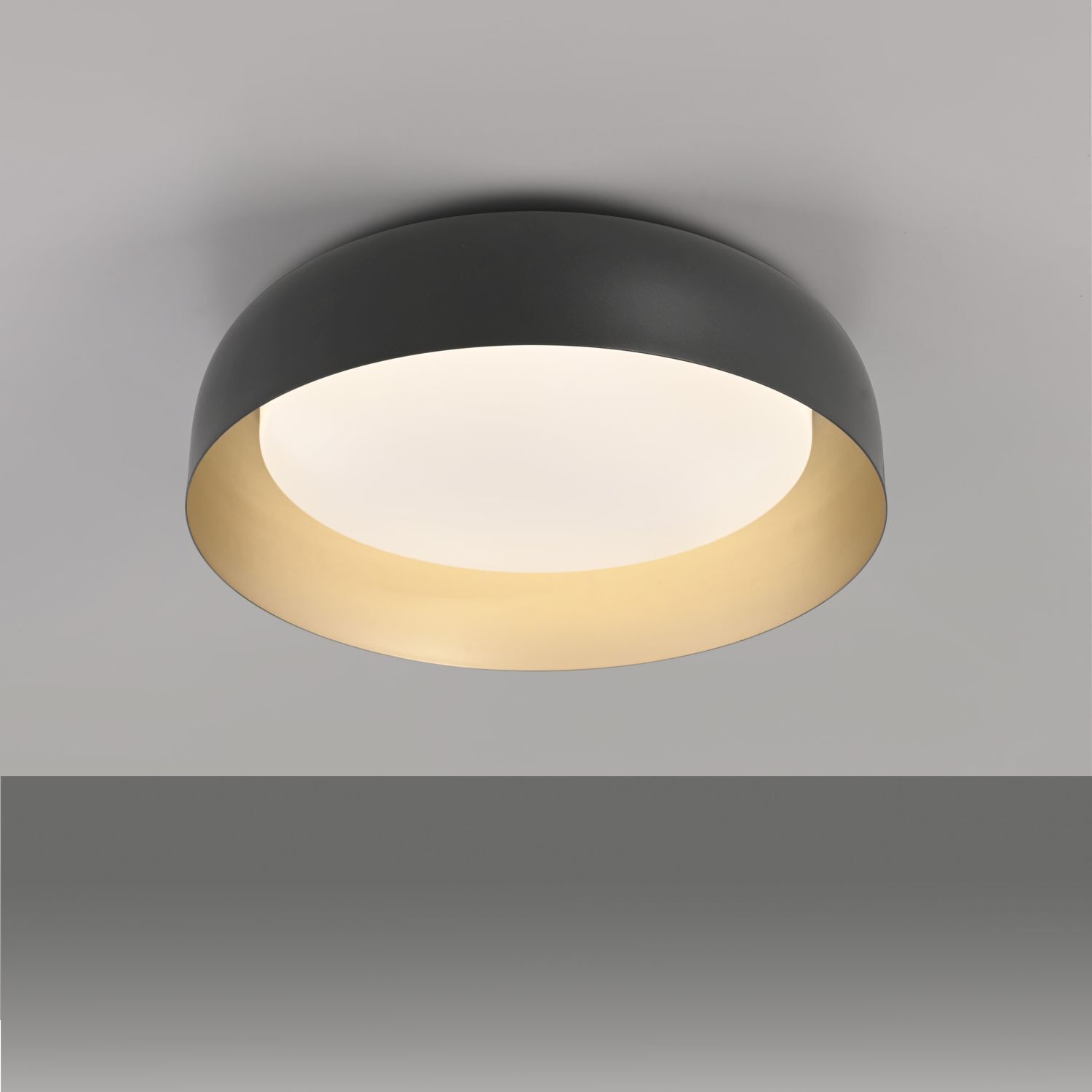 Dimmbare LED Deckenlampe Schwarz Gold Ø40 cm 2850 lm Deckenleuchte