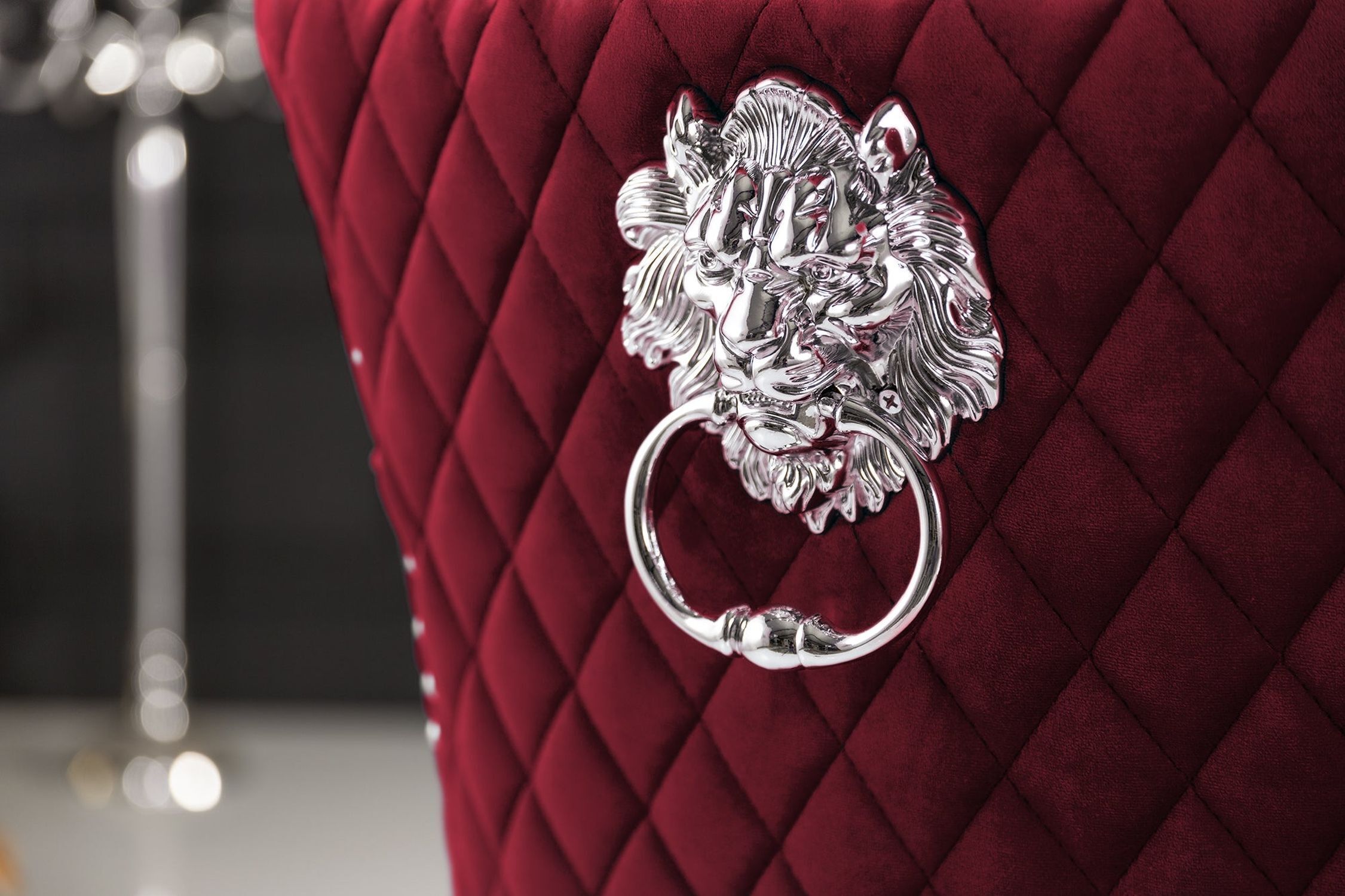 Chaise de salle à manger rouge argent avec poignée velours acier inoxydable Chesterfield Zubehor, Schmuck, Ring