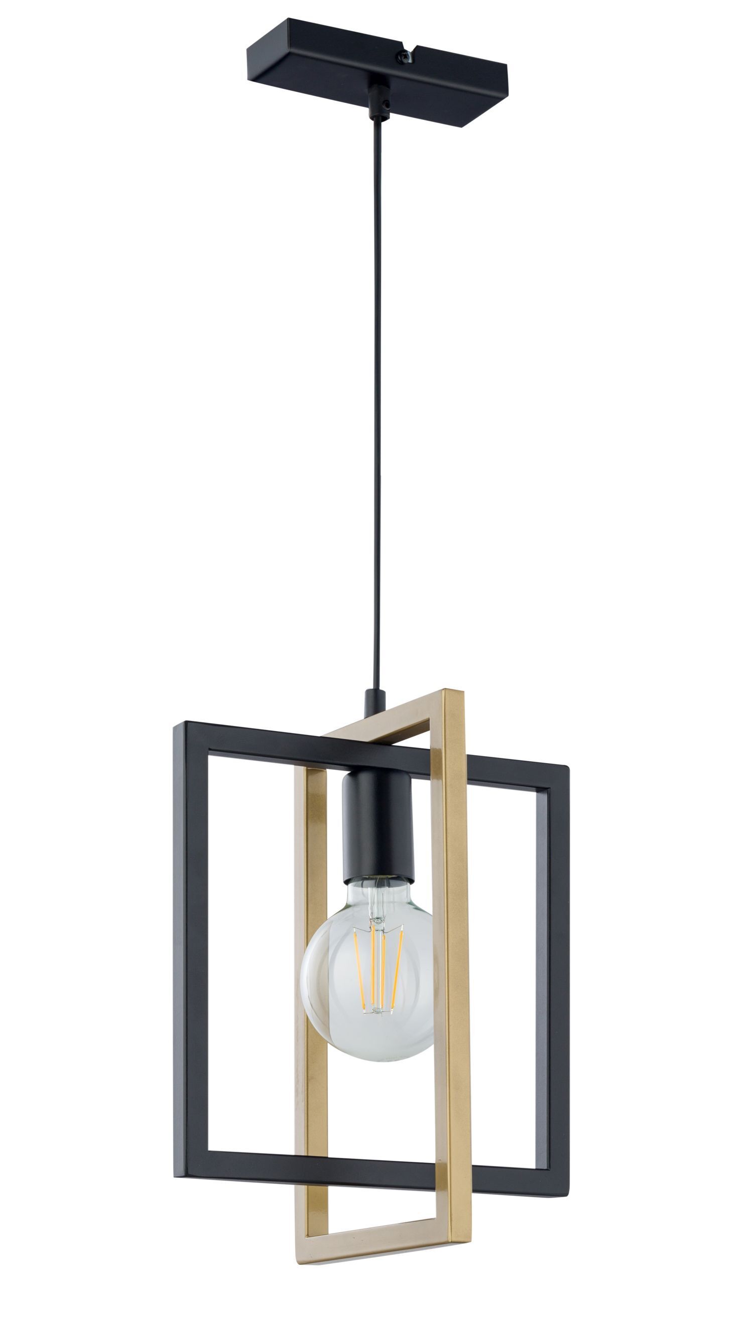 Suspension Moderne Métal Noir Or E27 jusqu'à 0,8 m