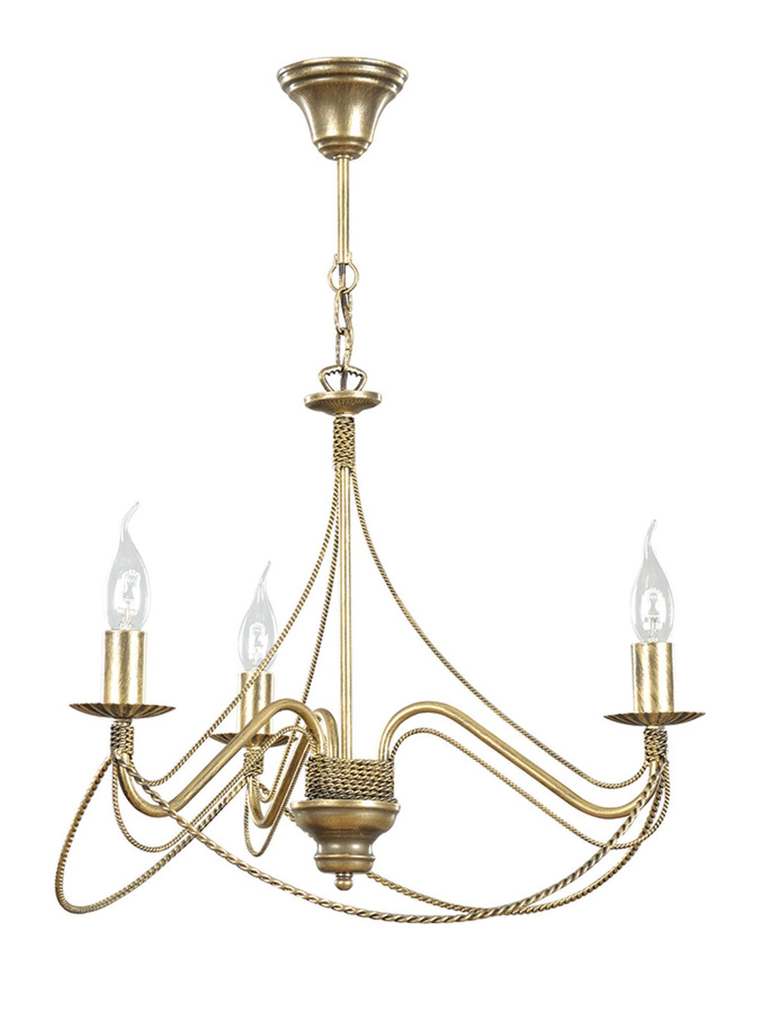 Lustre Or Métal Rustique 3 flammes E14