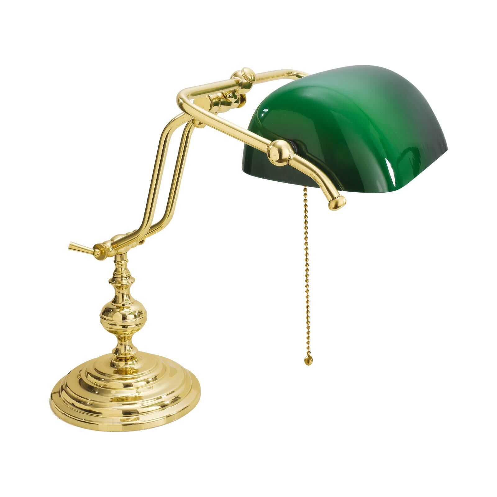 tischlampe-schreibtischleuchte-messinglampe-jugendstil-lampade-ministero-1x-e27-bis-8w-messing-poliert-gruen-jugendstil-le108876-01 Tischlampe, Vintage, Grün, Messing, Schirmlampe