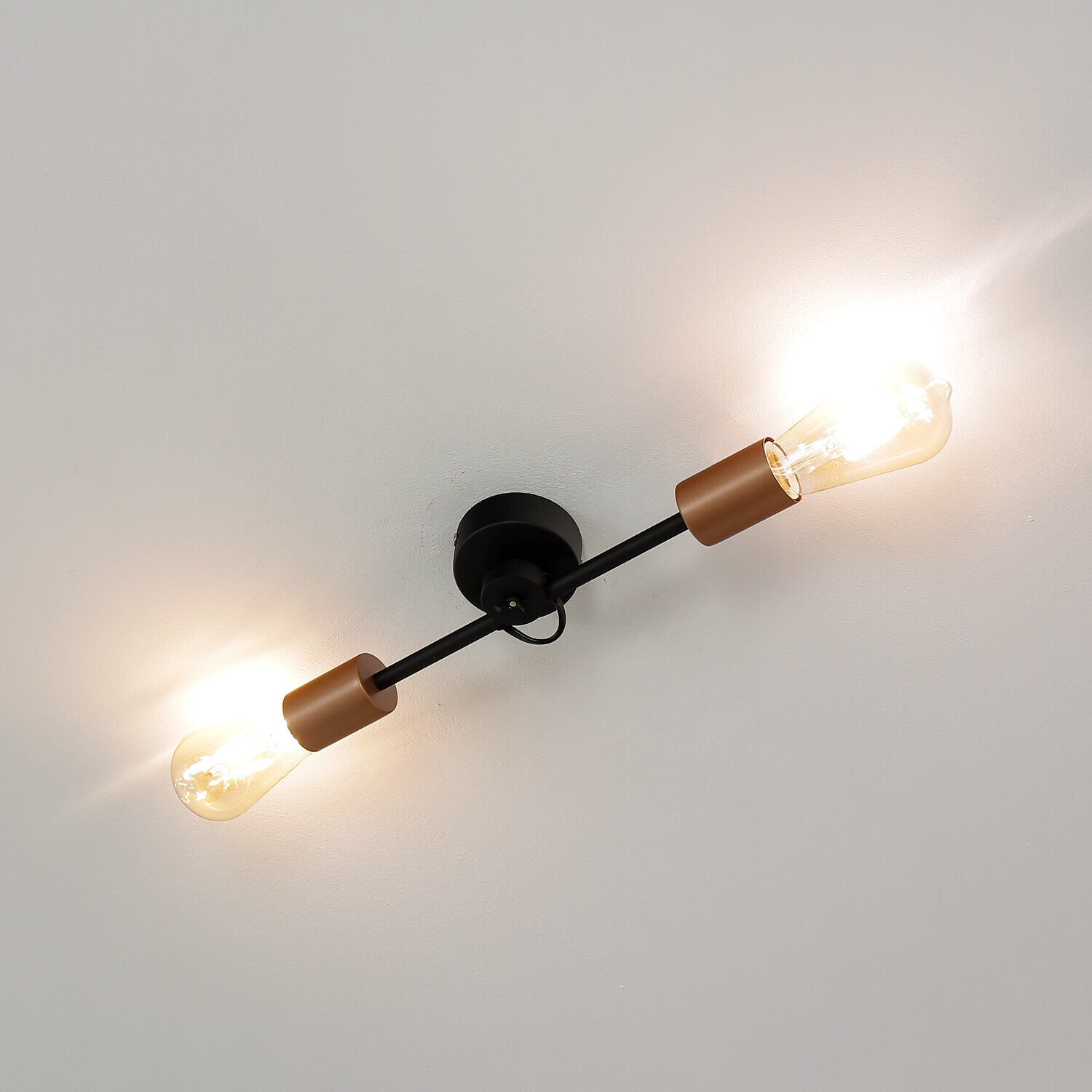 Deckenlampe, Wandlampe, E27, Industrial, Zweiflammig