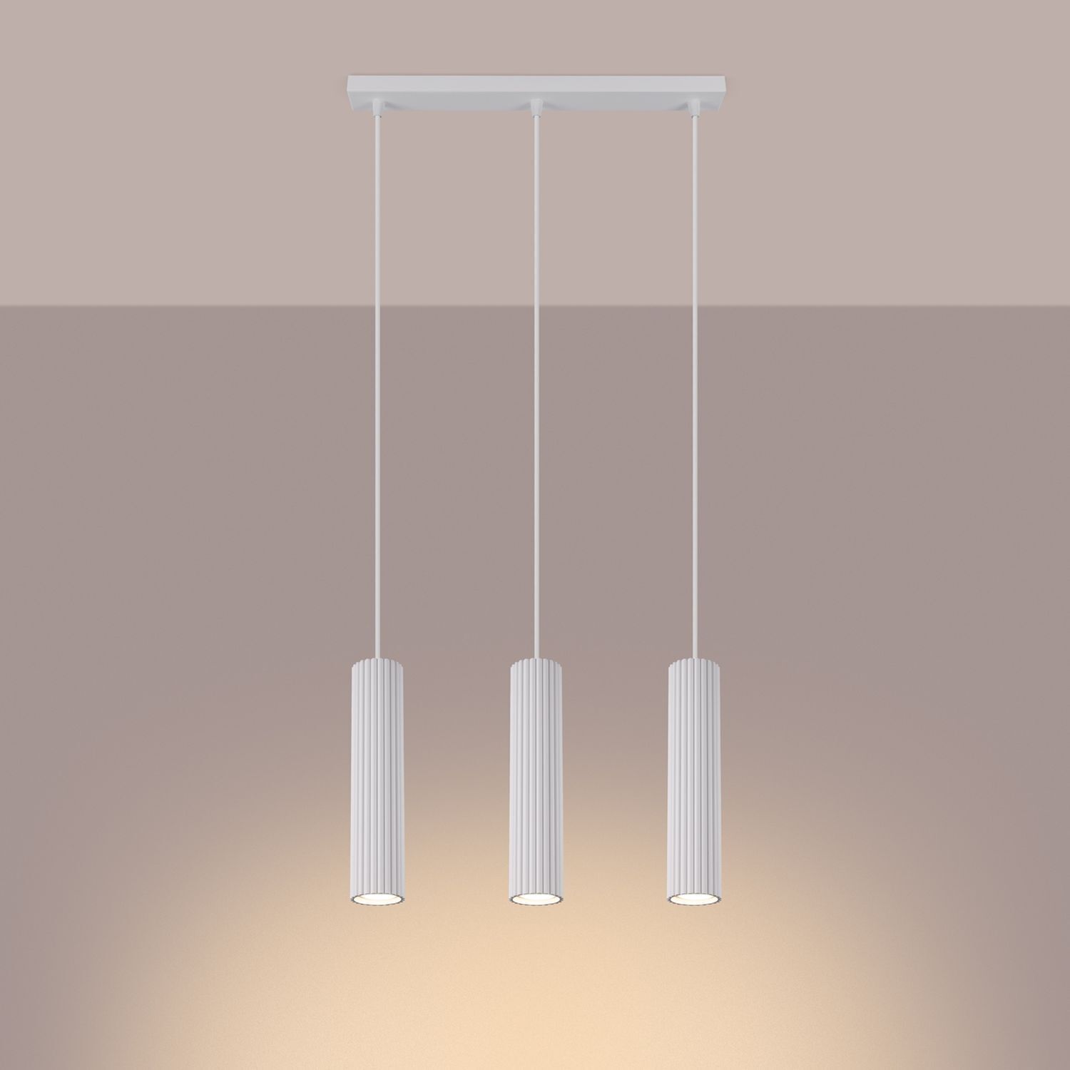 Lampe à suspendre 3 flammes GU10 L : 45 cm étroit Blanc Moderne