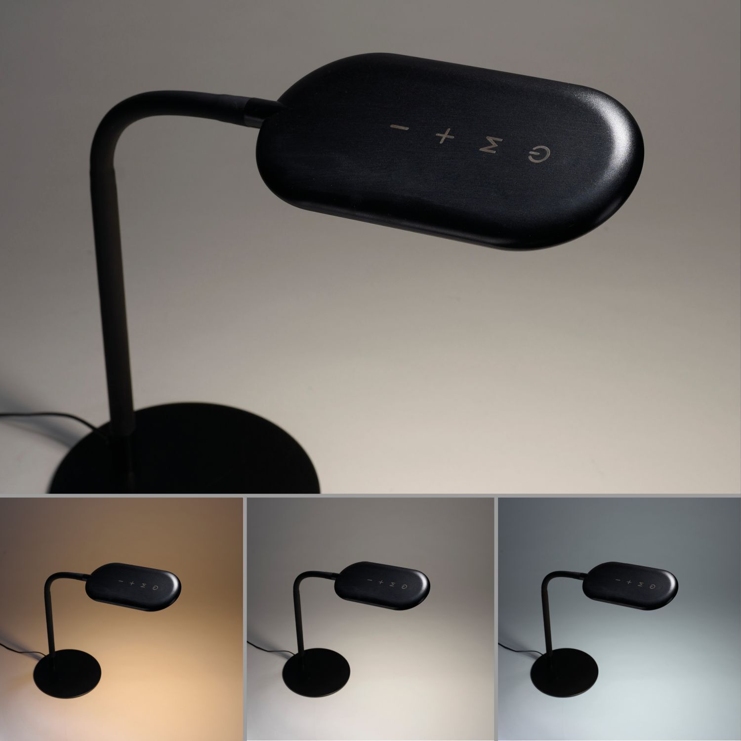 Lampe de table LED flexible noire 3000-6000 K 7 W intensité lumineuse variable Elektrisches Gerät, Mikrophon, Lampe