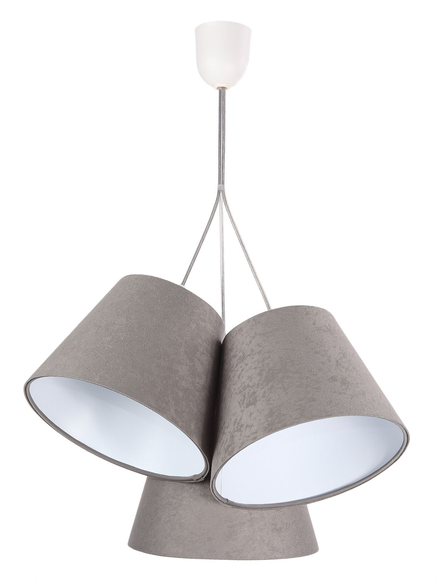Lampe à suspendre Table de salle à manger Lampe d'intérieur Gris Blanc Tissu