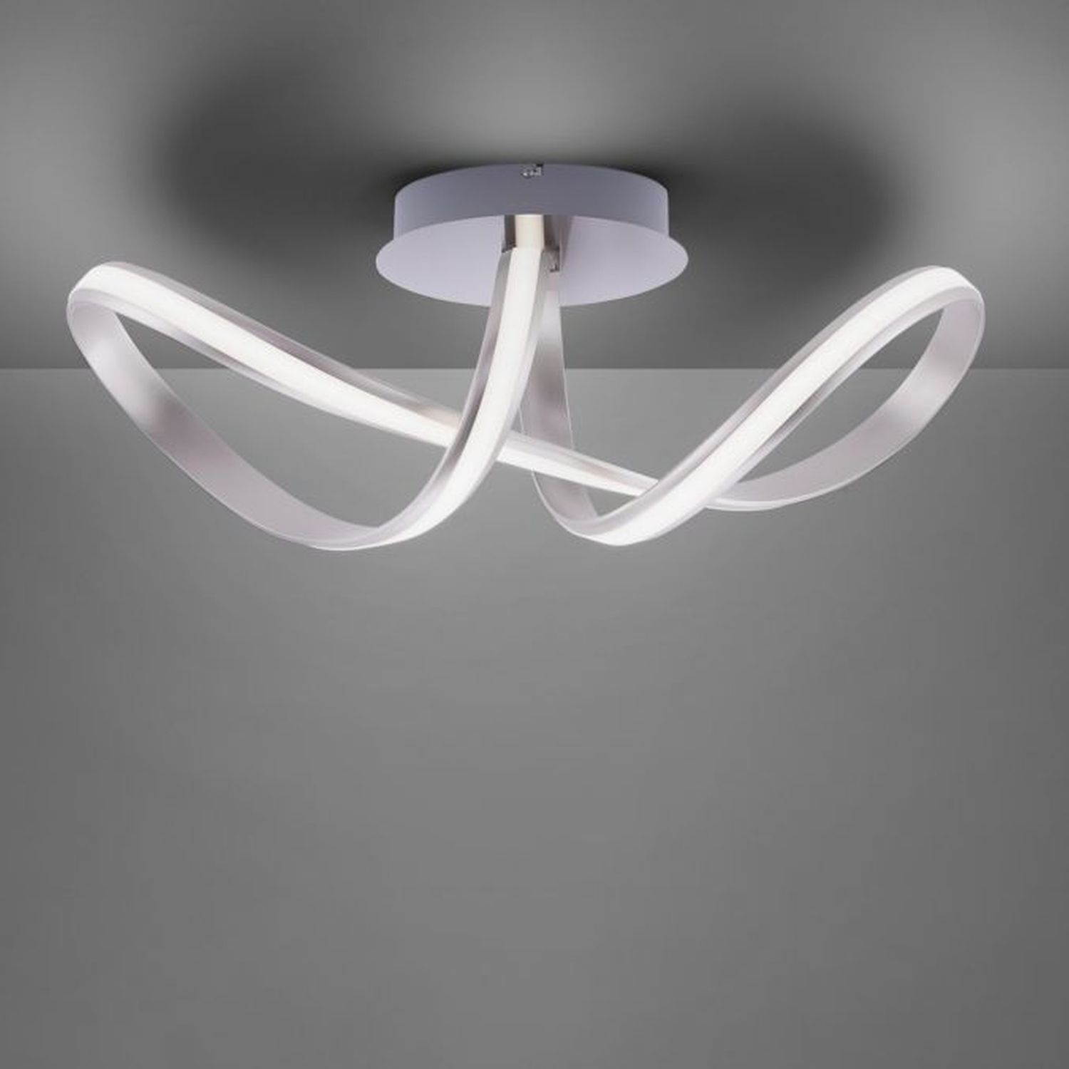 LED Deckenlampe dimmbar Metall in Stahl 2050 lm Modern Deckenleuchte, Kronleuchter, Lampe, Deckenventilator, Elektrisches Gerät