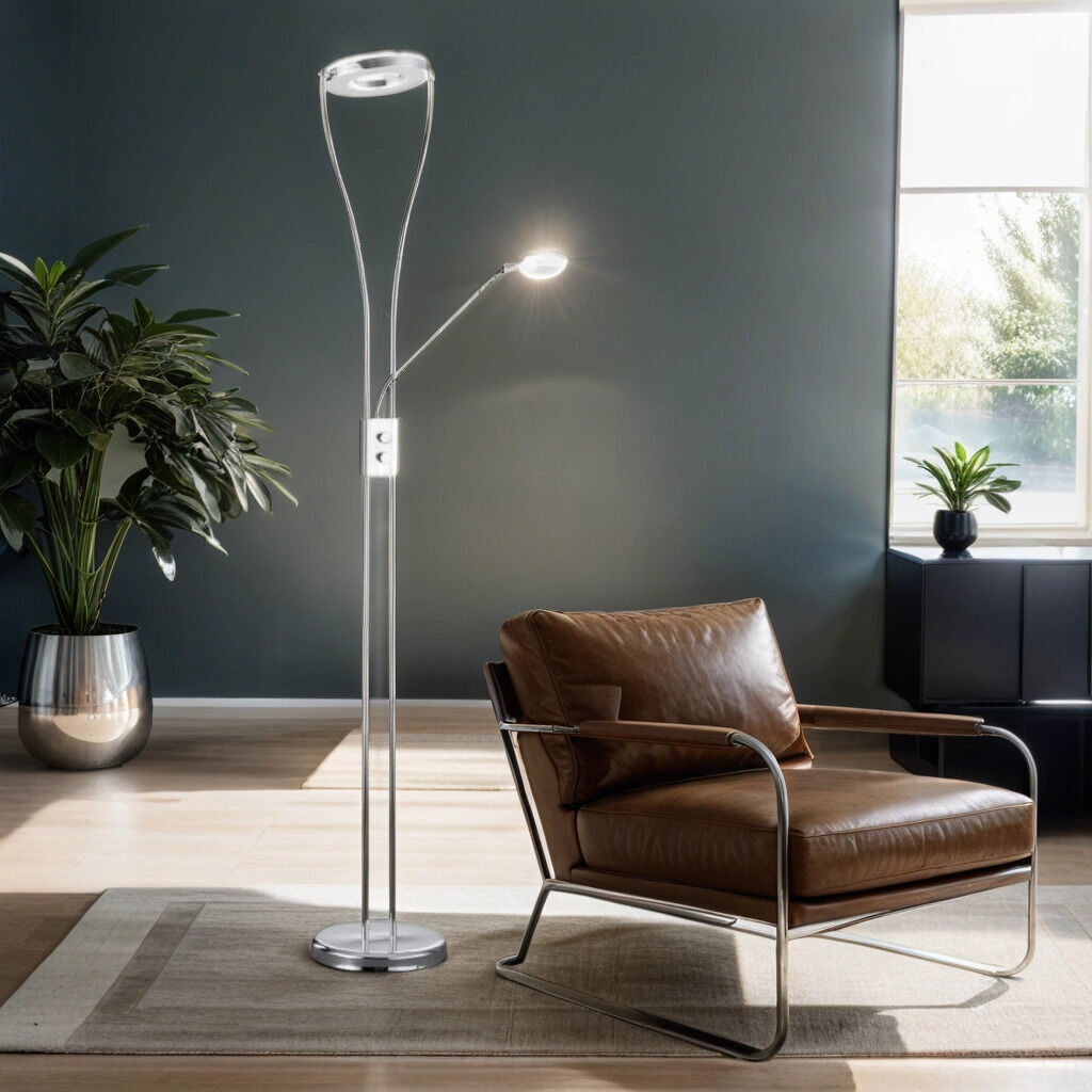 Lampe, Pflanze, Stuhl, Mobiliar, Stehlampe