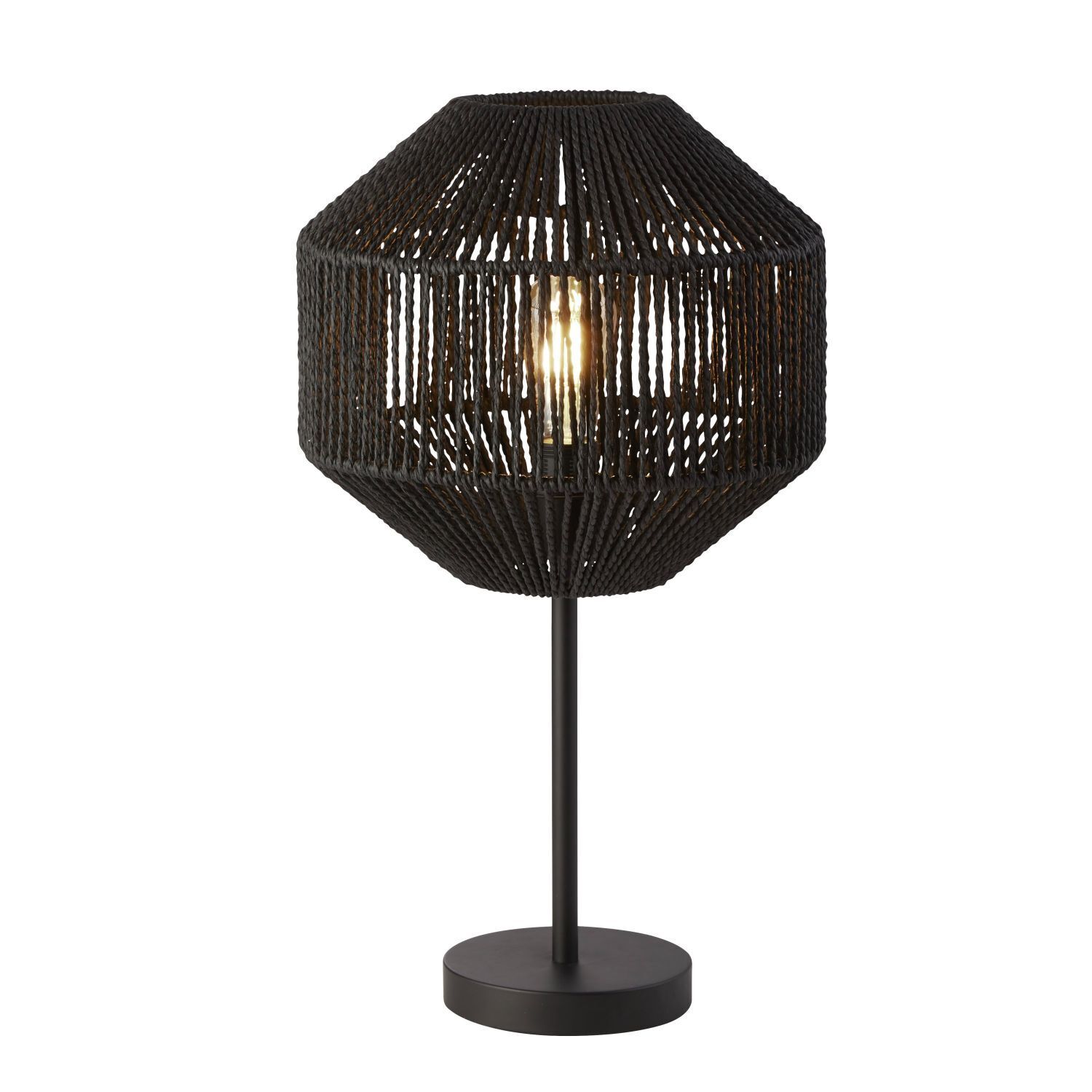 Lampe de table Noir 55 cm Ø 30,5 cm Cordon Abat-jour E27Moderne