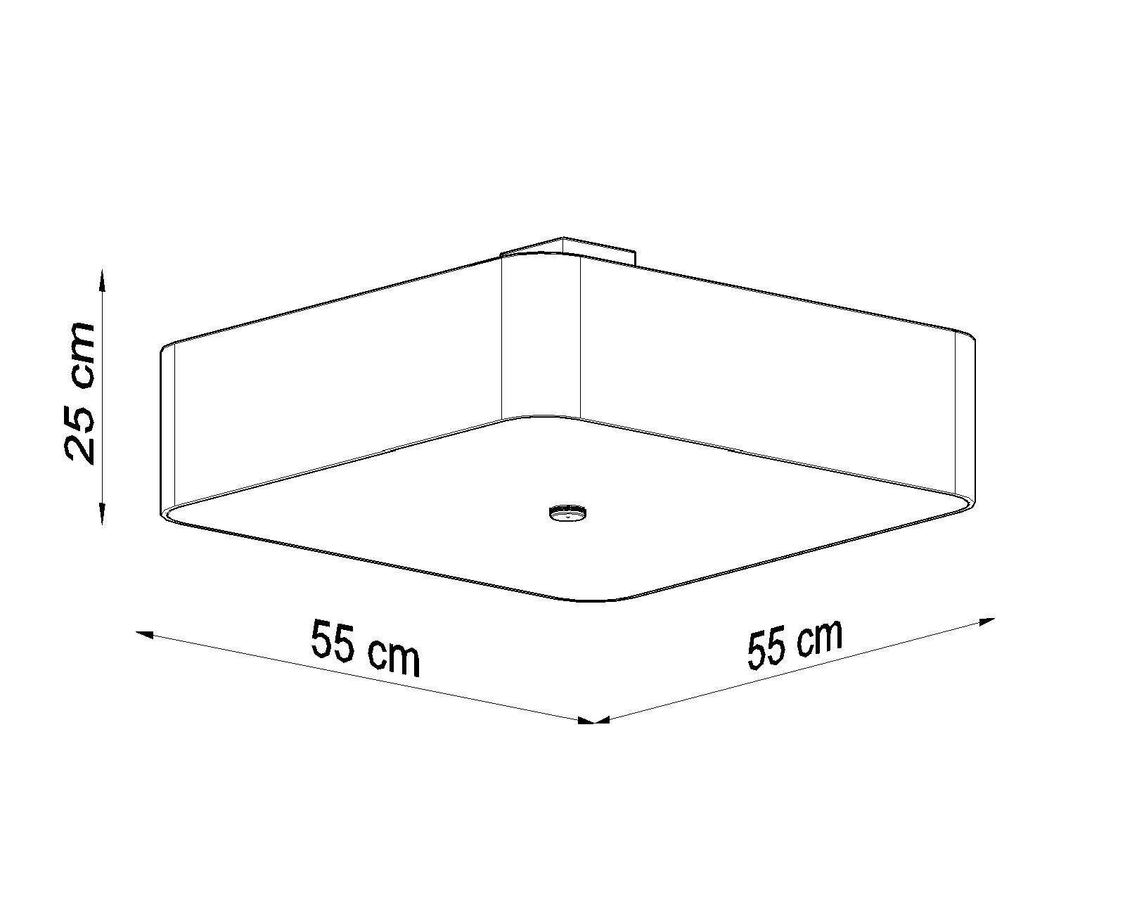 Plafonnier Tissu Verre Blanc carré faible éblouissement
