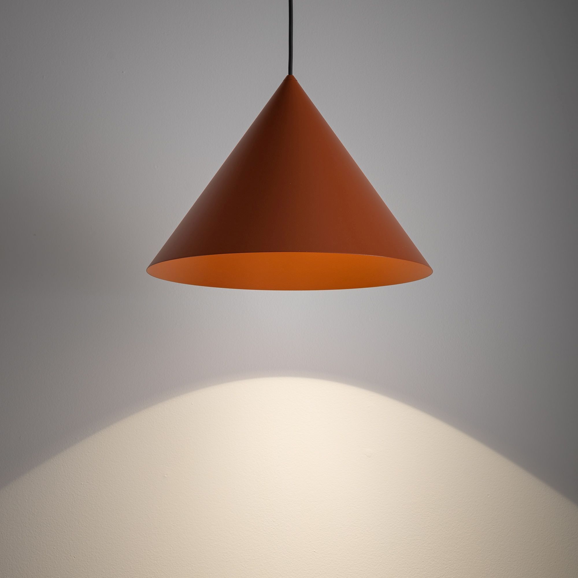 Stilvolle Pendelleuchte Metall GU10 Ø35 cm Terrakotta Lampenpendel, Wandleuchte, Orange, Kegelform, Deckenlampe