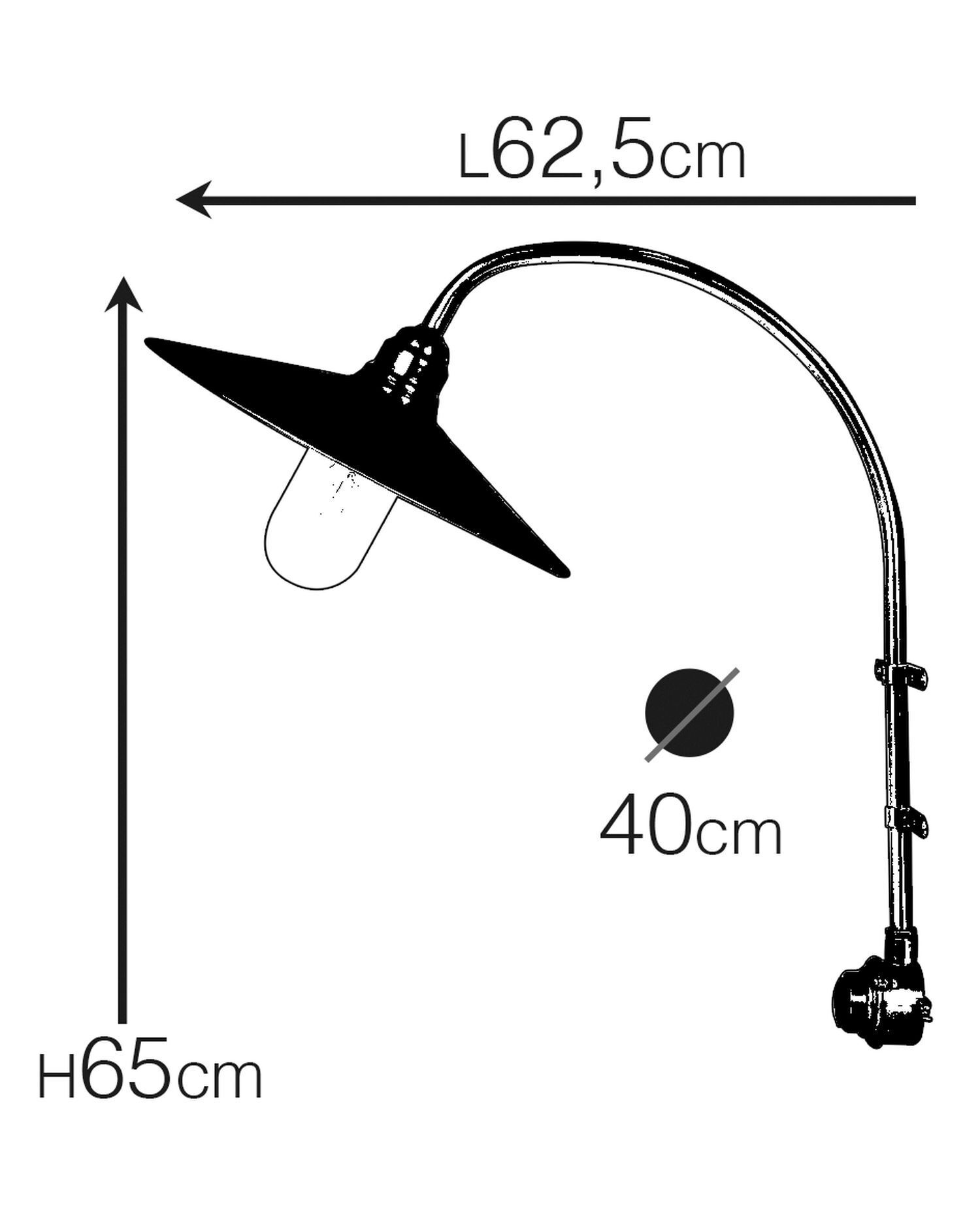Applique extérieure laiton massif verre E27 IP54 65 cm de haut