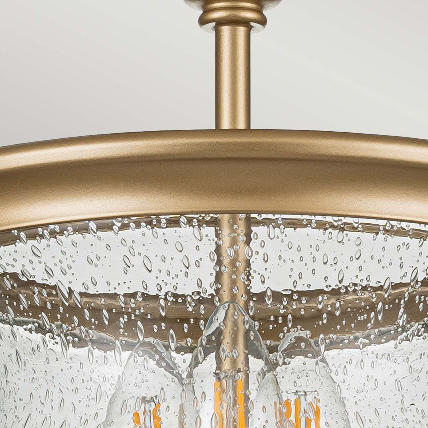 Lampe de plafonnier Abat-jour en verre D : 25,4 cm en laiton réglable en hauteur