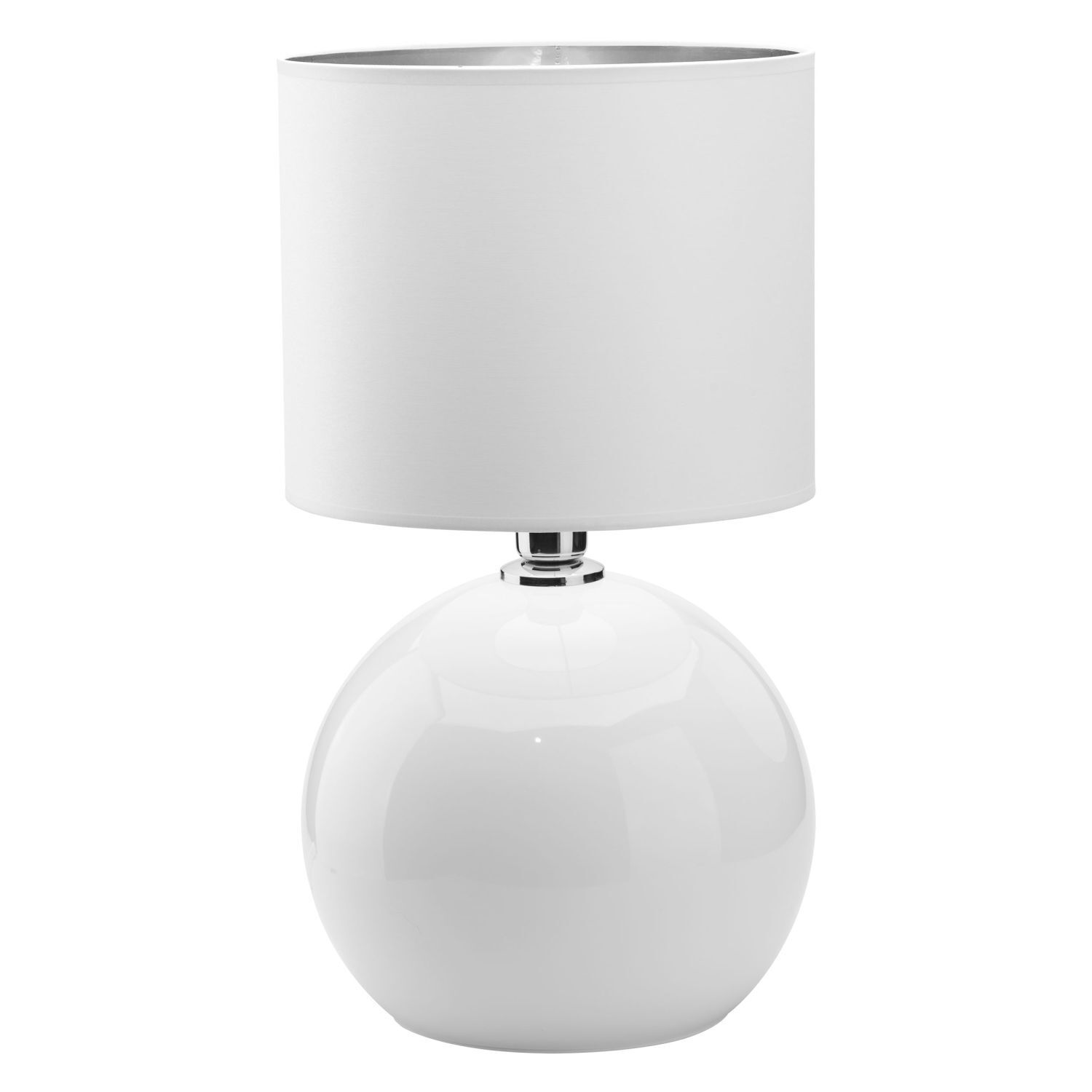 Lampe de chevet blanc argent E27 36 cm confortable