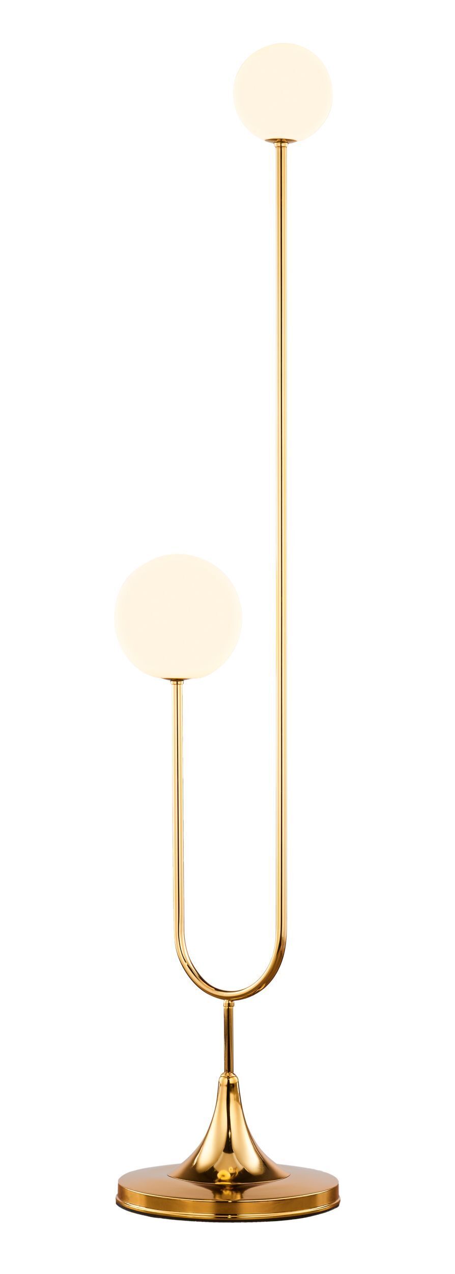 Lampadaire en laiton véritable verre 136 cm en or blanc G9