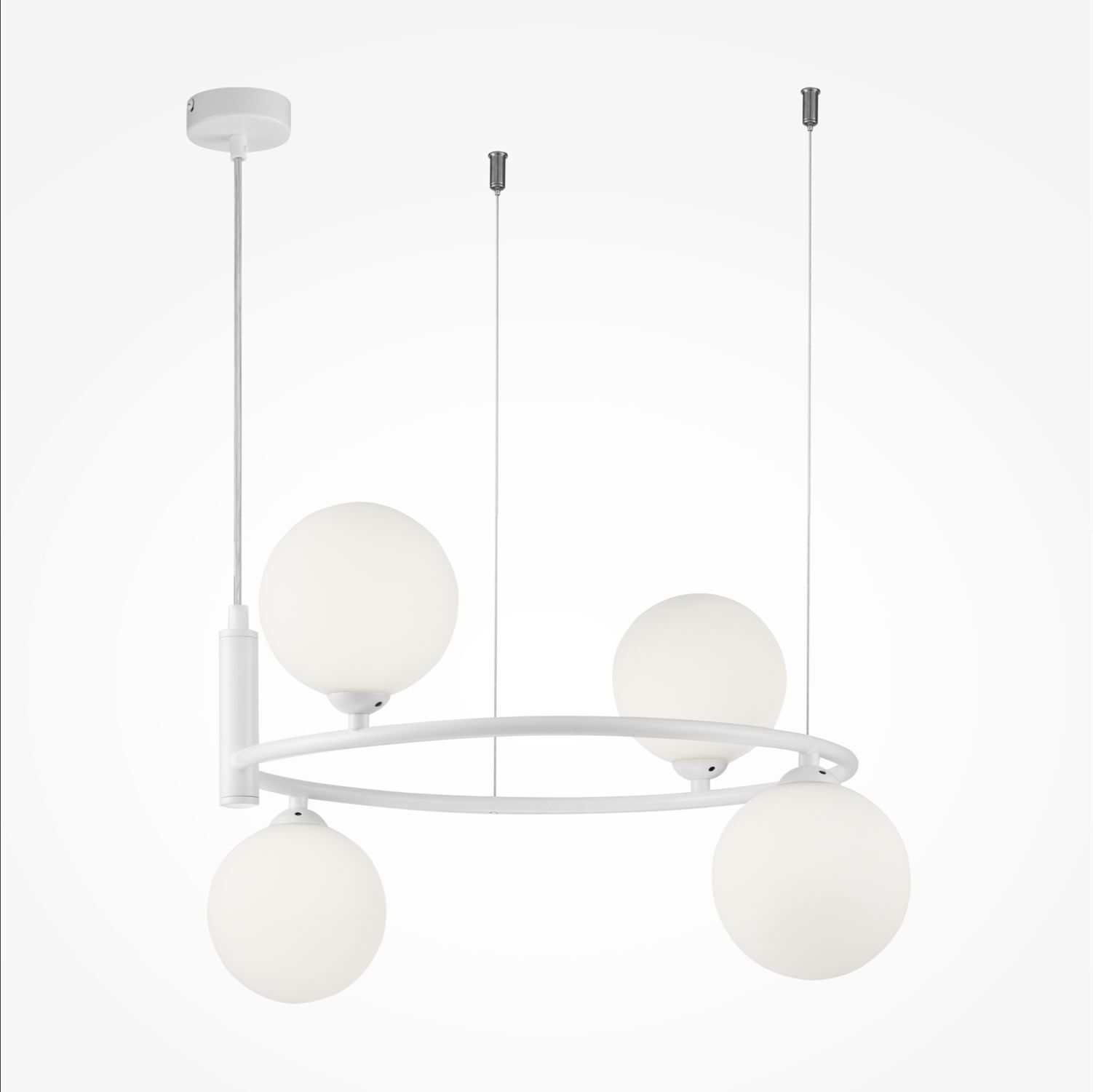 Suspension métal verre L : 39 cm H : max. 184 cm Blanc