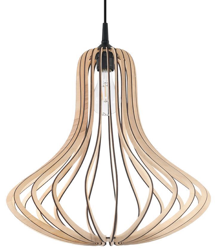Lampe à suspendre en bois LILAH Ø40cm confortable E27 table à manger