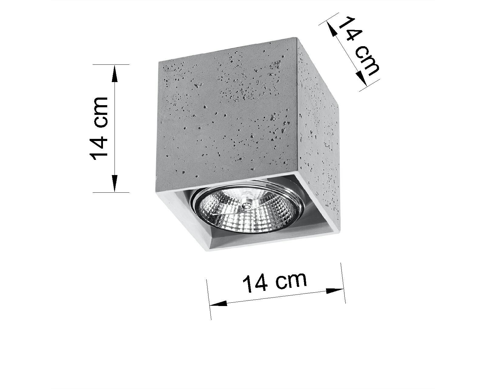 Spot de plafond angulaire béton GU10 petit salon couloir