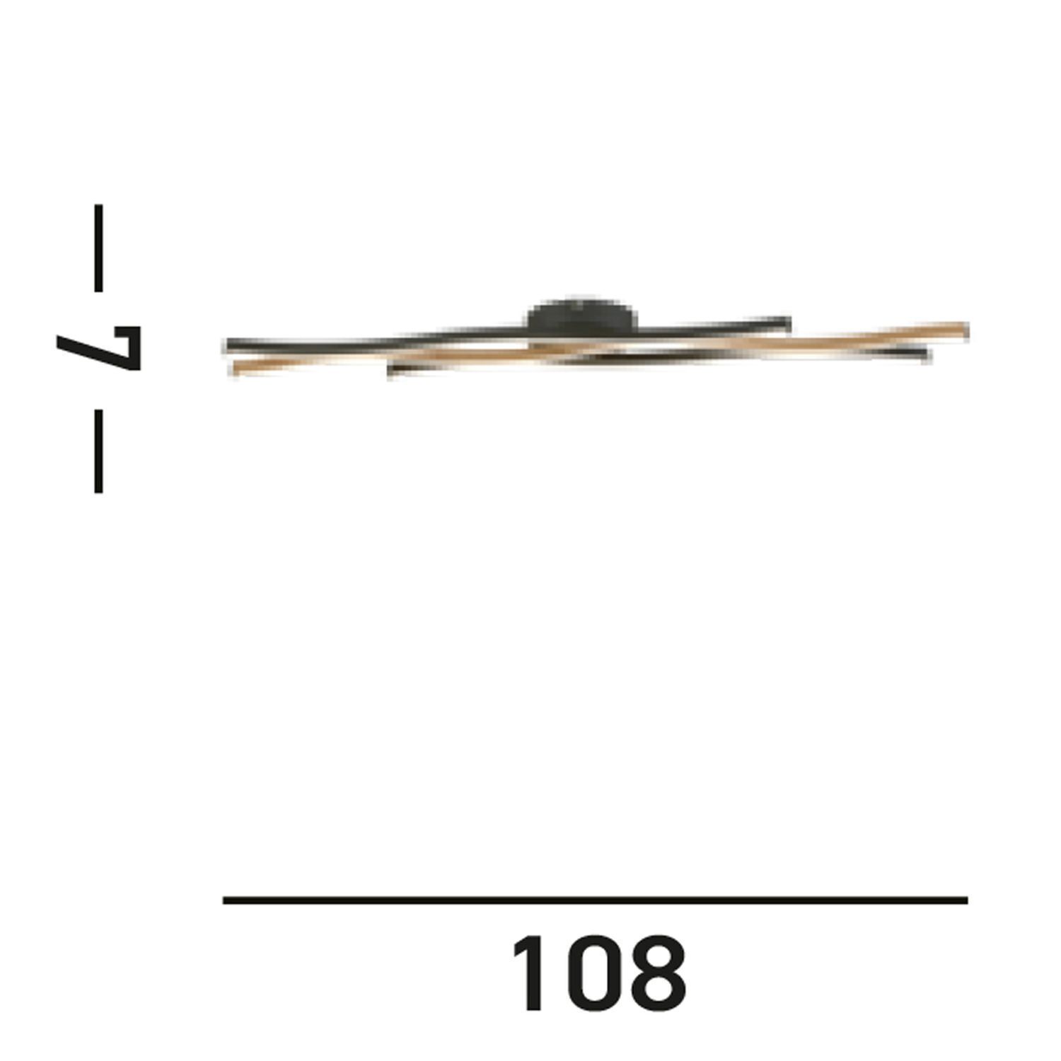 Lampe de plafonnier LED à intensité variable Noir Naturel L:108 cm 953 lm
