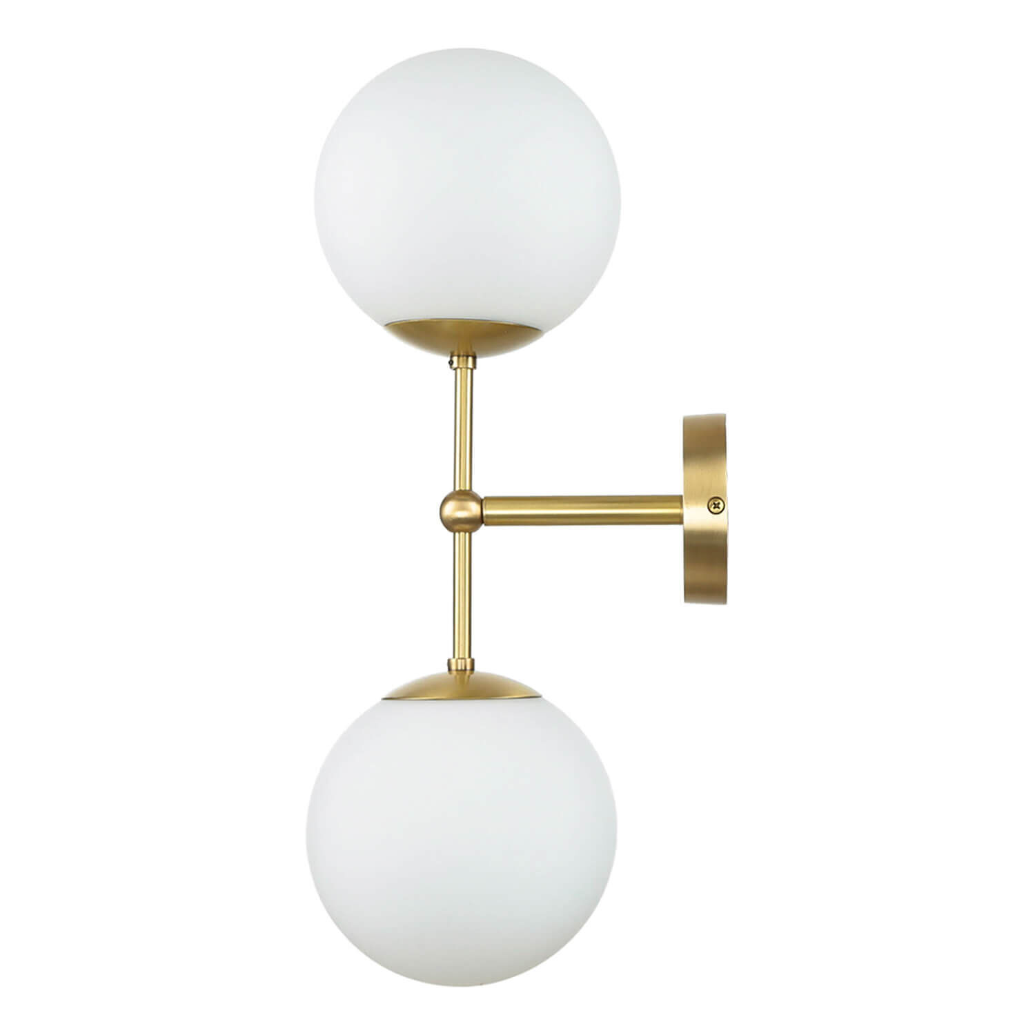 Wandleuchte MUSA Messing Glas in Bronze hell Weiß Leuchte, Lampe