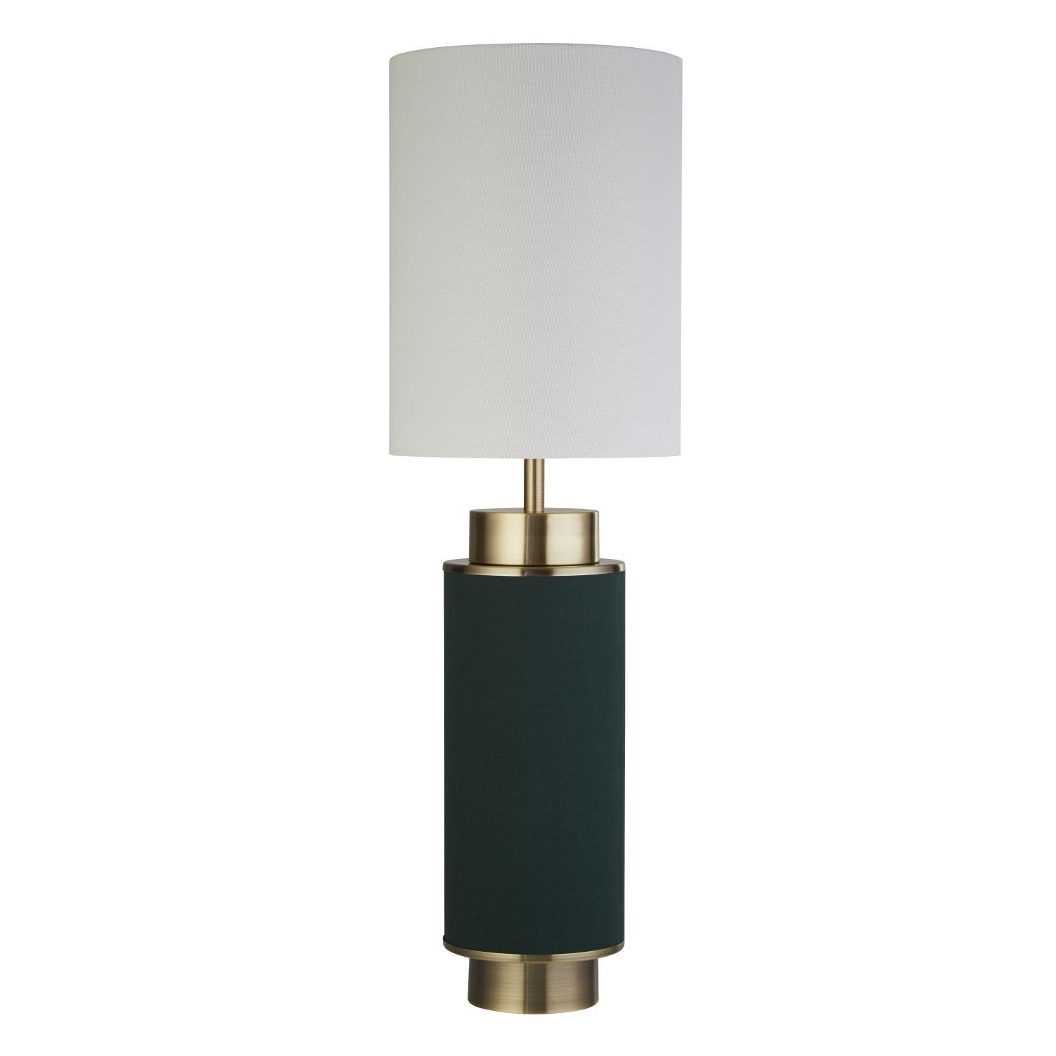 Lampe de table E27 72 cm de haut Tissu Métal Vert Blanc Laiton