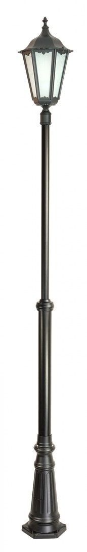 Lampadaire noir sur poteau 1,9-2,9m Rustique IP43 E27