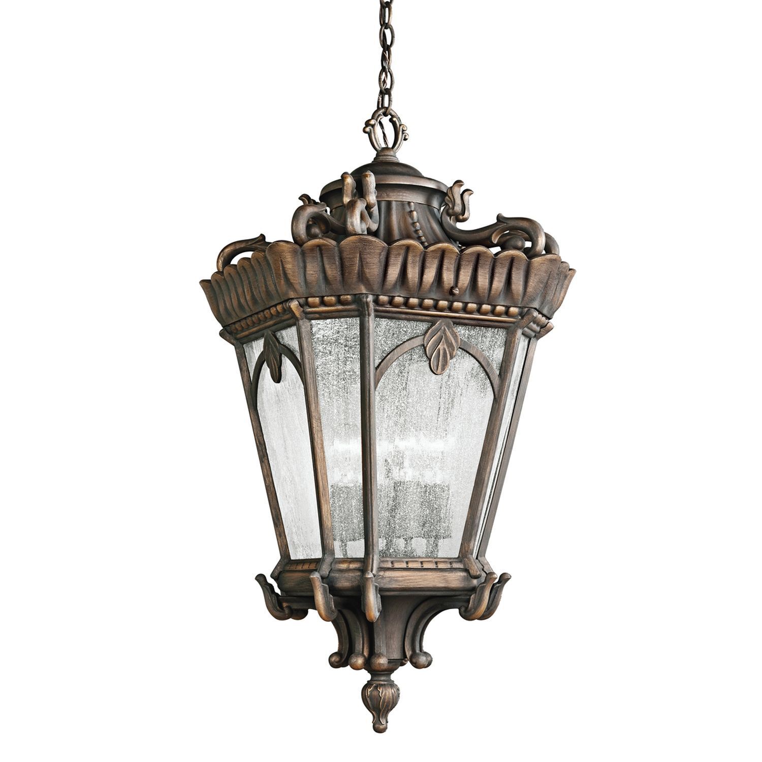 Ancienne lampe suspendue en aluminium verre terrasse balcon