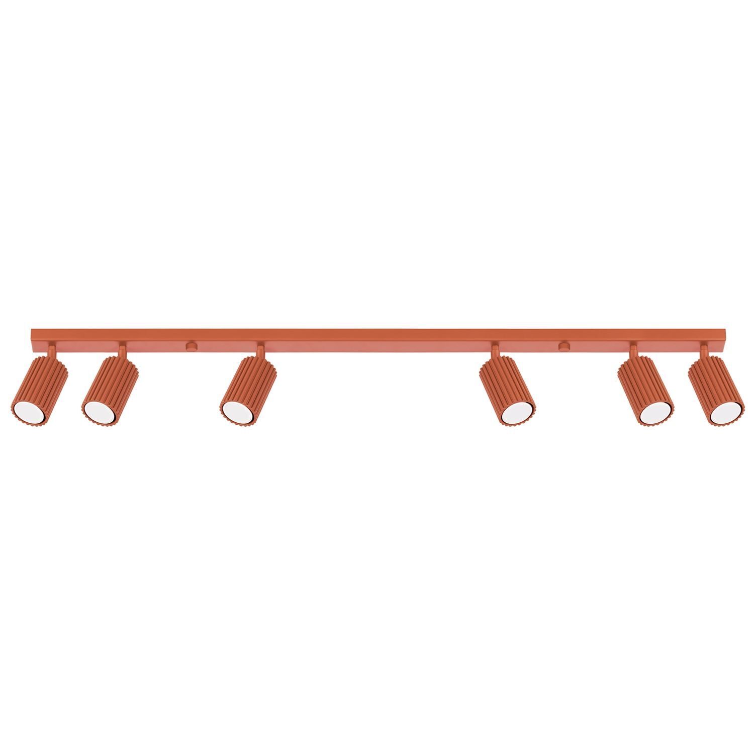 Projecteur de plafond 6 flammes rouge GU10 117 cm de long grand aluminium