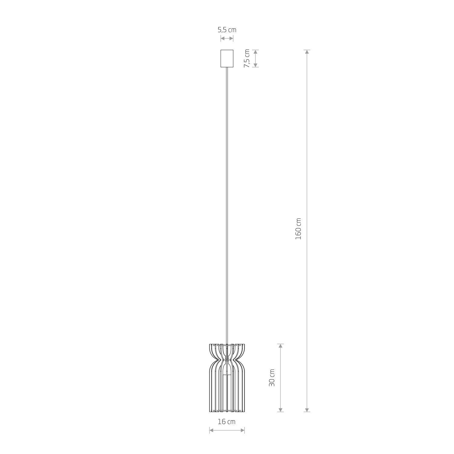 Lampe à suspendre en bois Abat-jour E27 Ø 16 cm Blanc Naturel LOZORNO