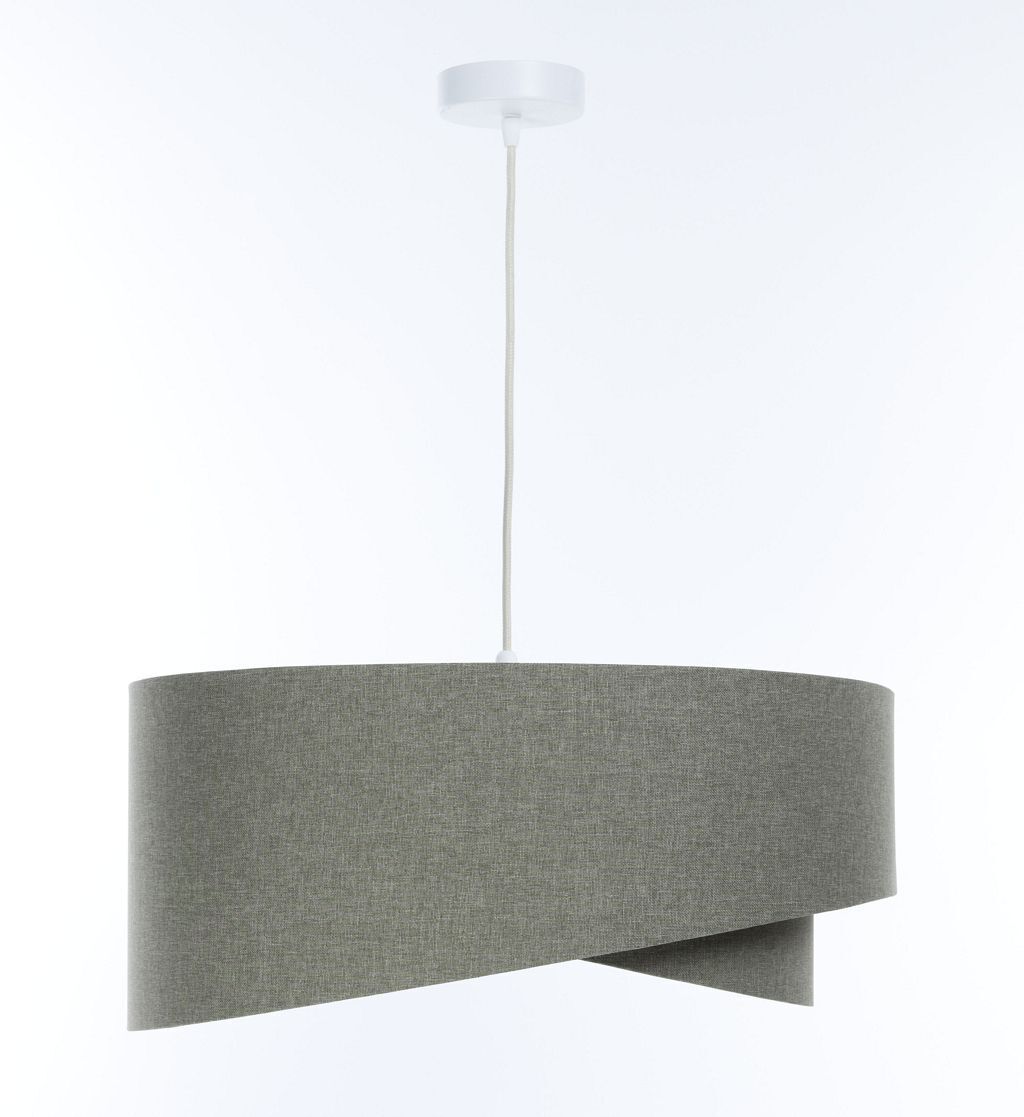 Lampe à suspendre E27 ronde D : 40 cm en tissu vert Moderne
