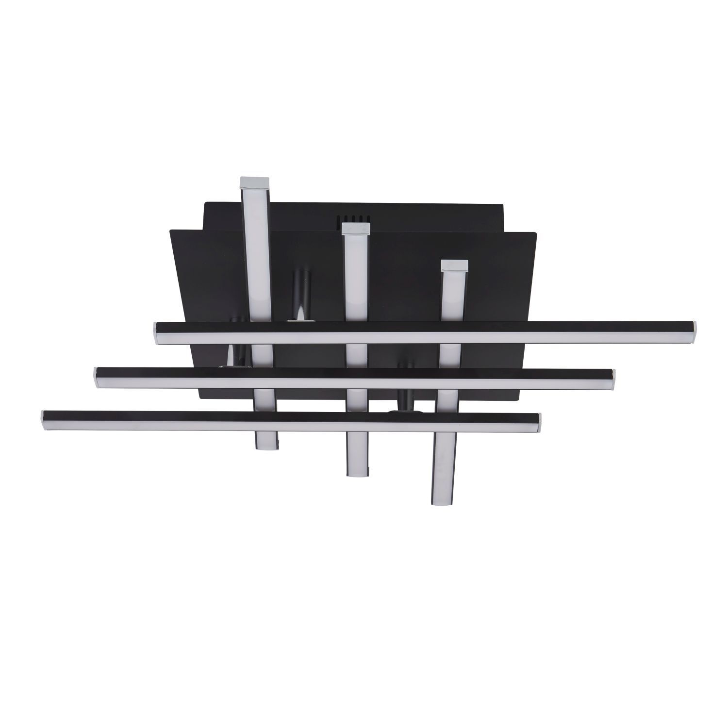 Plafonnier LED Métal L : 45,5 cm Noir Chrome 3000 K