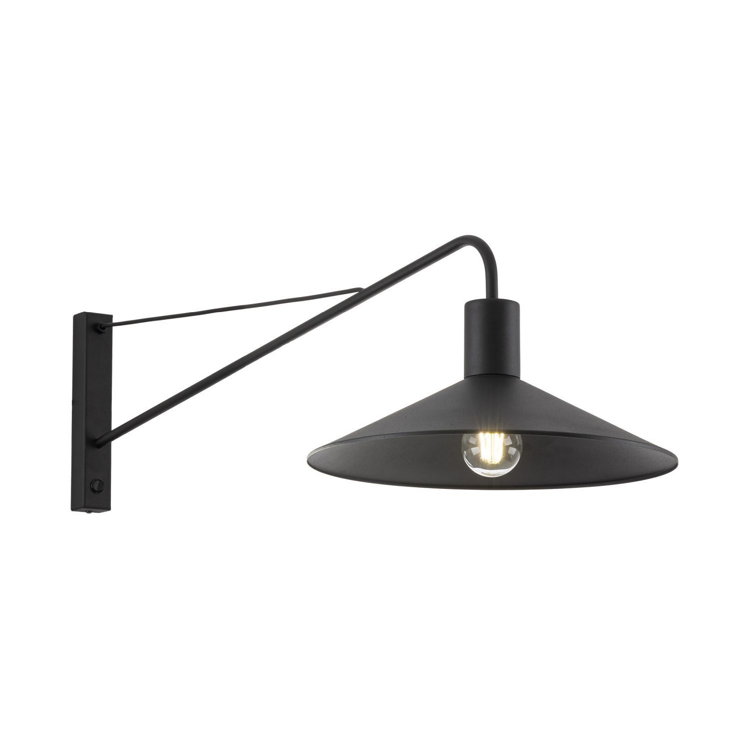 XXL Wandlampe mit Schalter T: 103 cm Metall Schwarz E27 Lampe